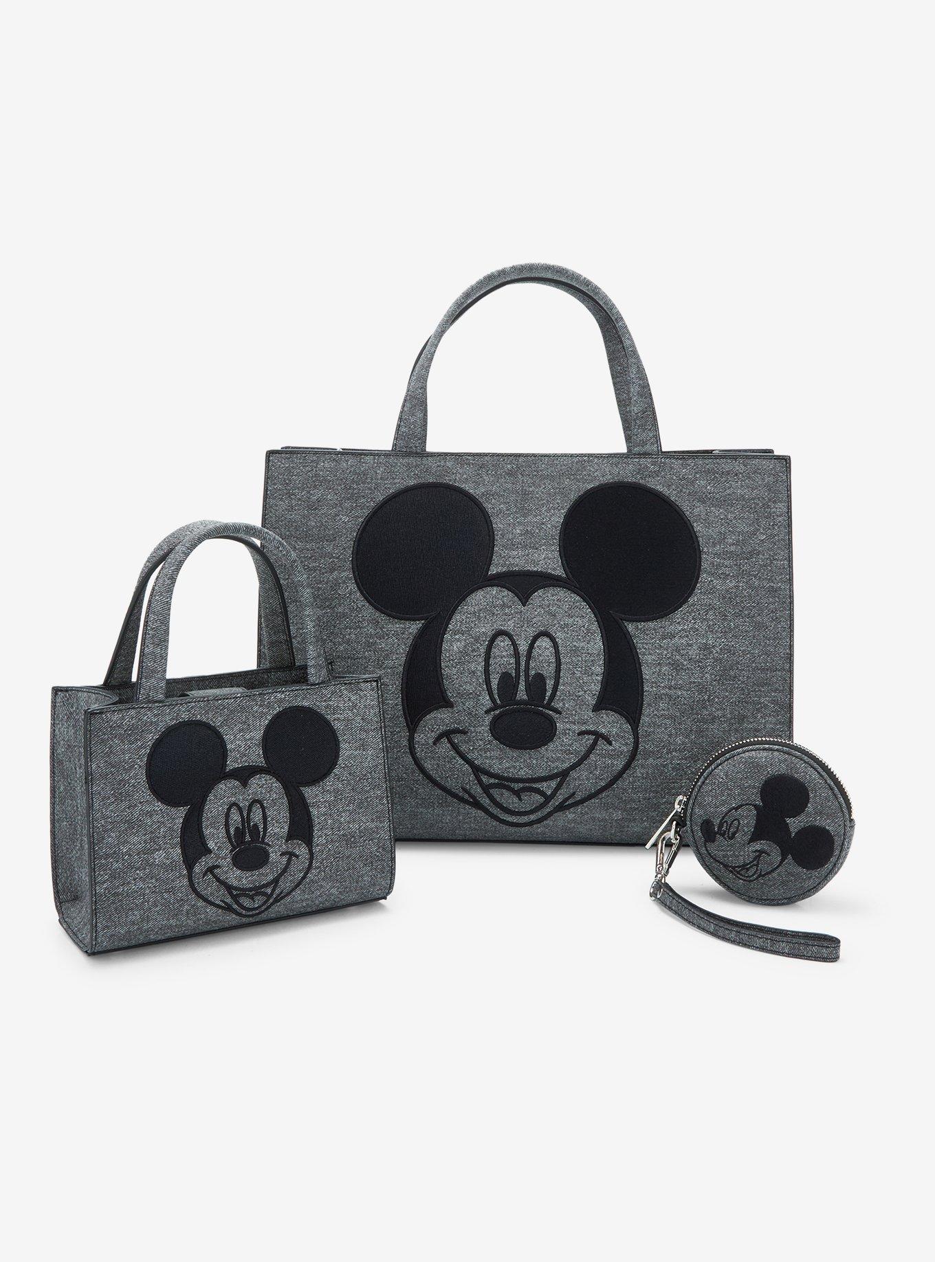 Loungefly Disney Mickey Mouse Gray Denim Convertible Crossbody — BoxLunch Exclusive, , alternate
