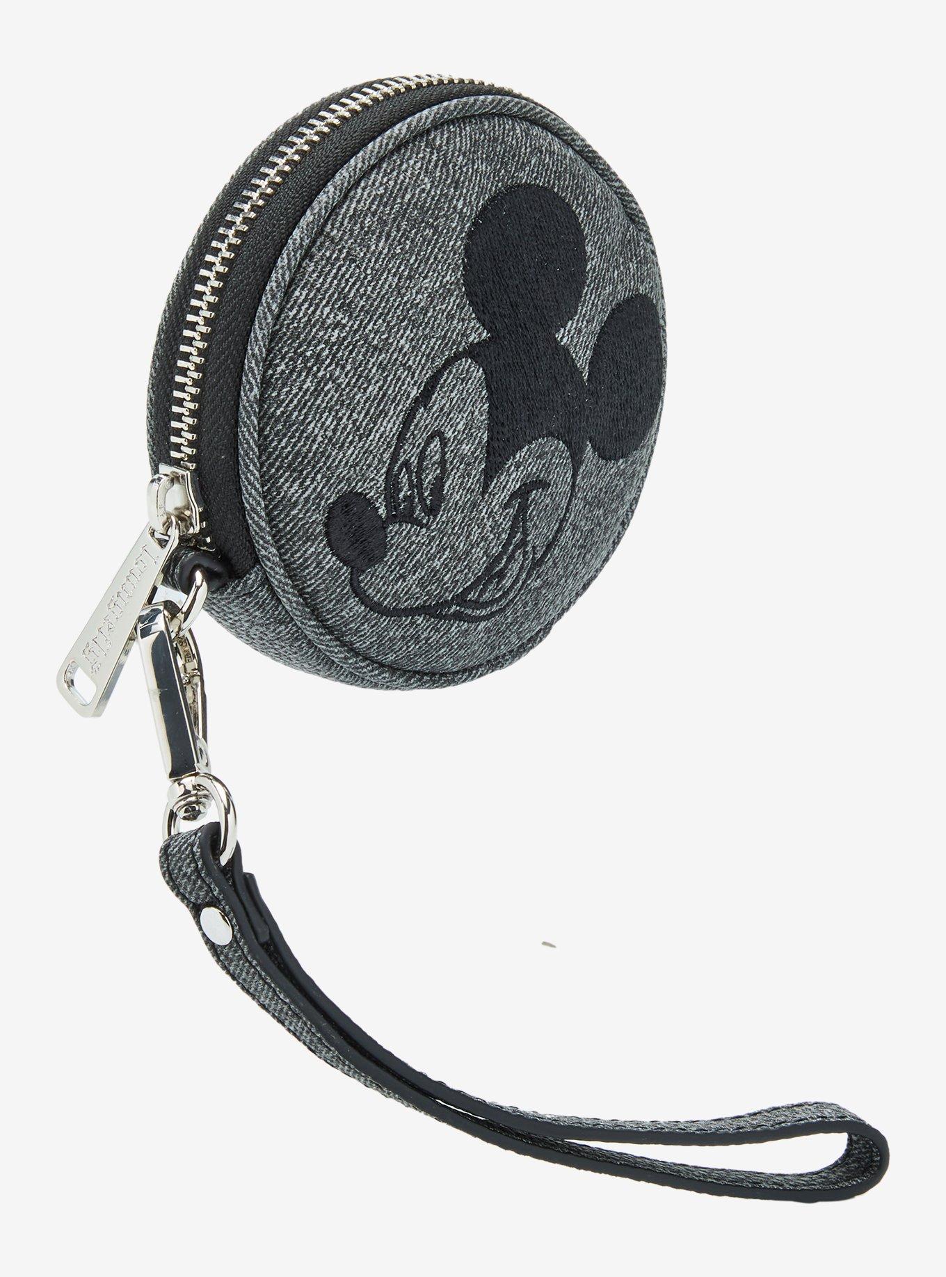 Loungefly Disney Mickey Mouse Gray Denim Coin Purse — BoxLunch Exclusive, , hi-res