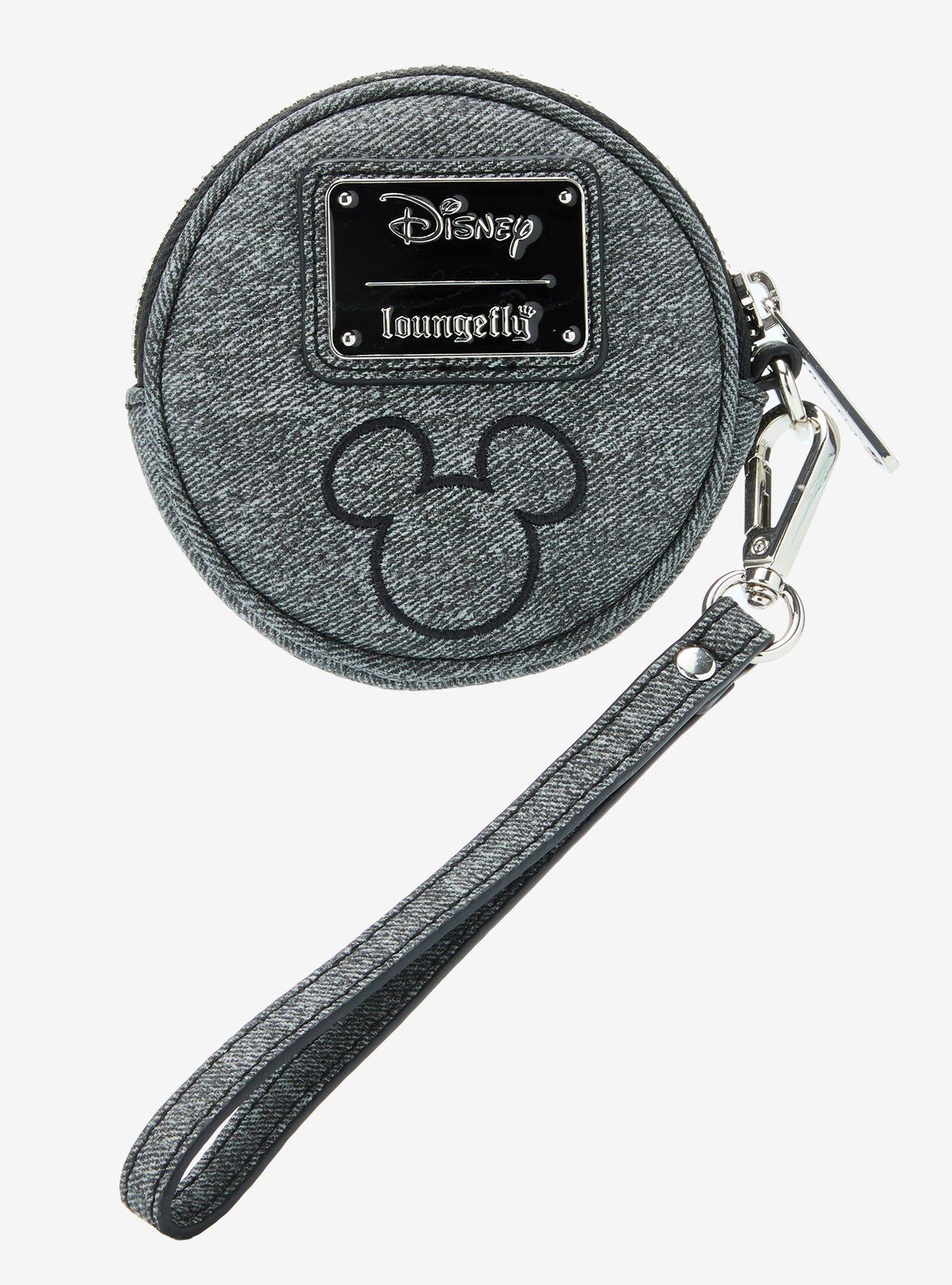 Loungefly Disney Mickey Mouse Gray Denim Coin Purse &mdash; BoxLunch Exclusive, , alternate