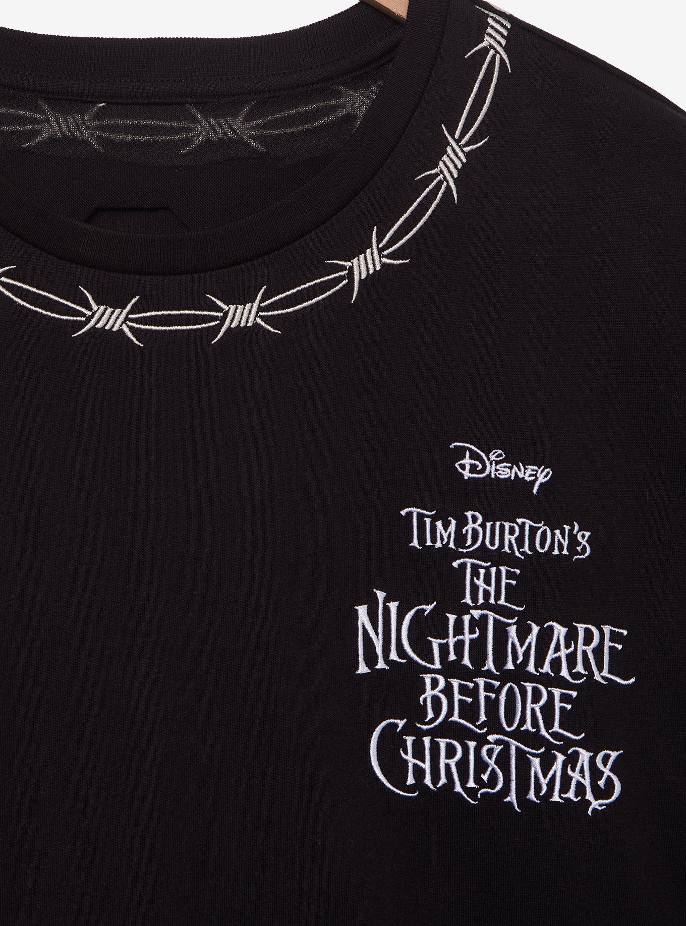 Disney The Nightmare Before Christmas Jack & Sally Barbed Wire Long Sleeve T-Shirt - BoxLunch Exclusive, BLACK, alternate