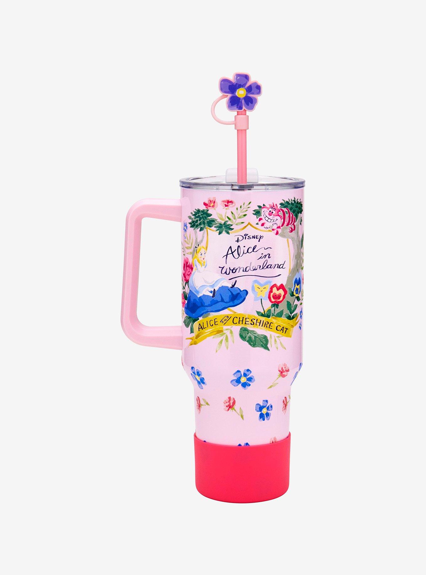 Disney Alice in Wonderland Vintage Floral Straw Tumbler — BoxLunch Exclusive, , hi-res
