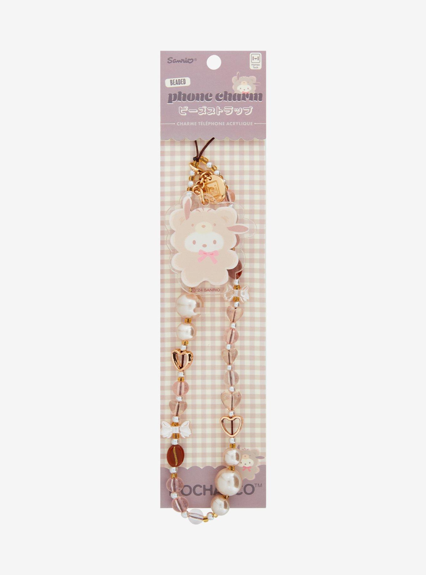 Pochacco Latte Bear Beaded Phone Charm, , hi-res