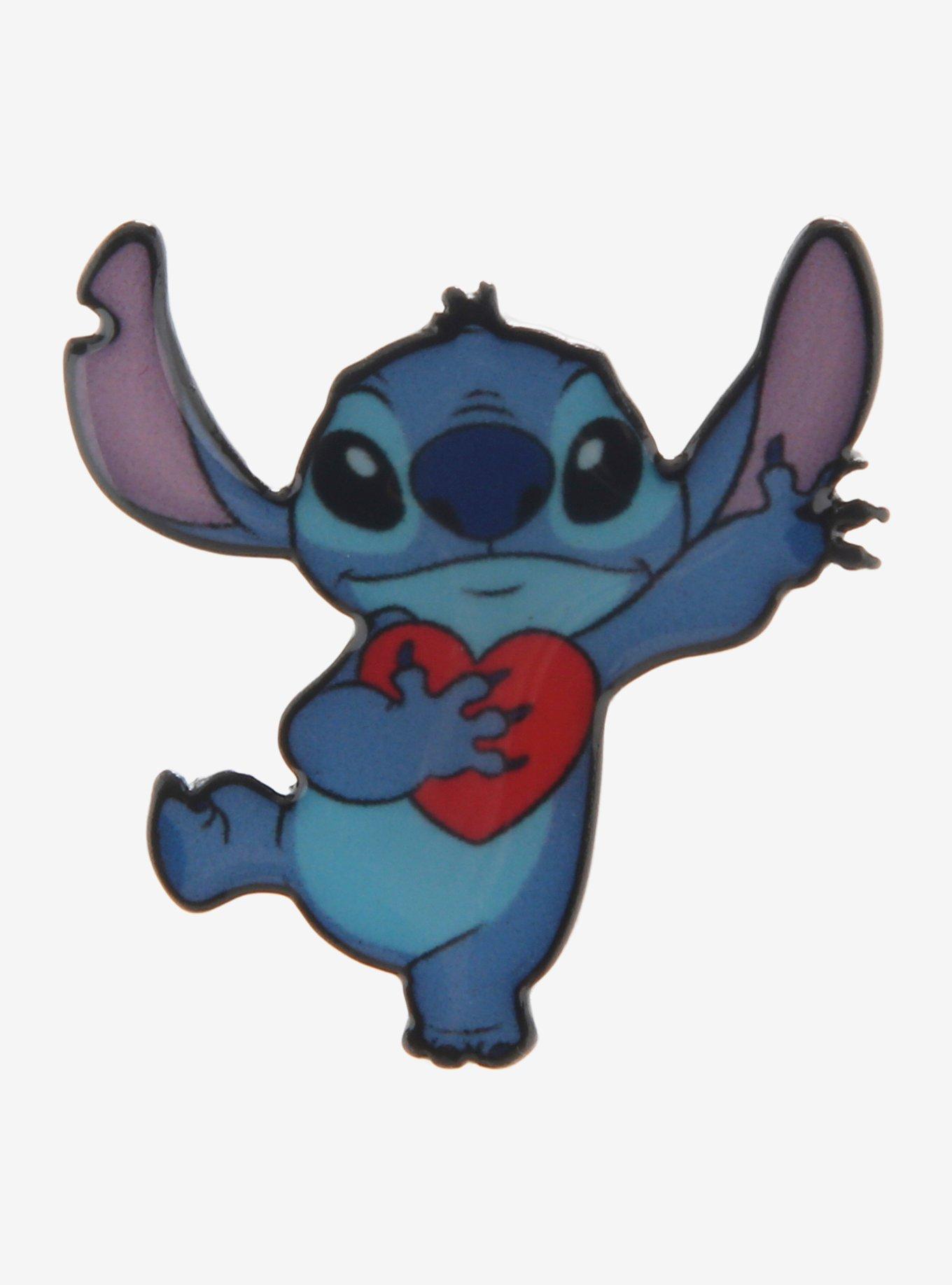 Disney Stitch With Heart Enamel Pin, , hi-res