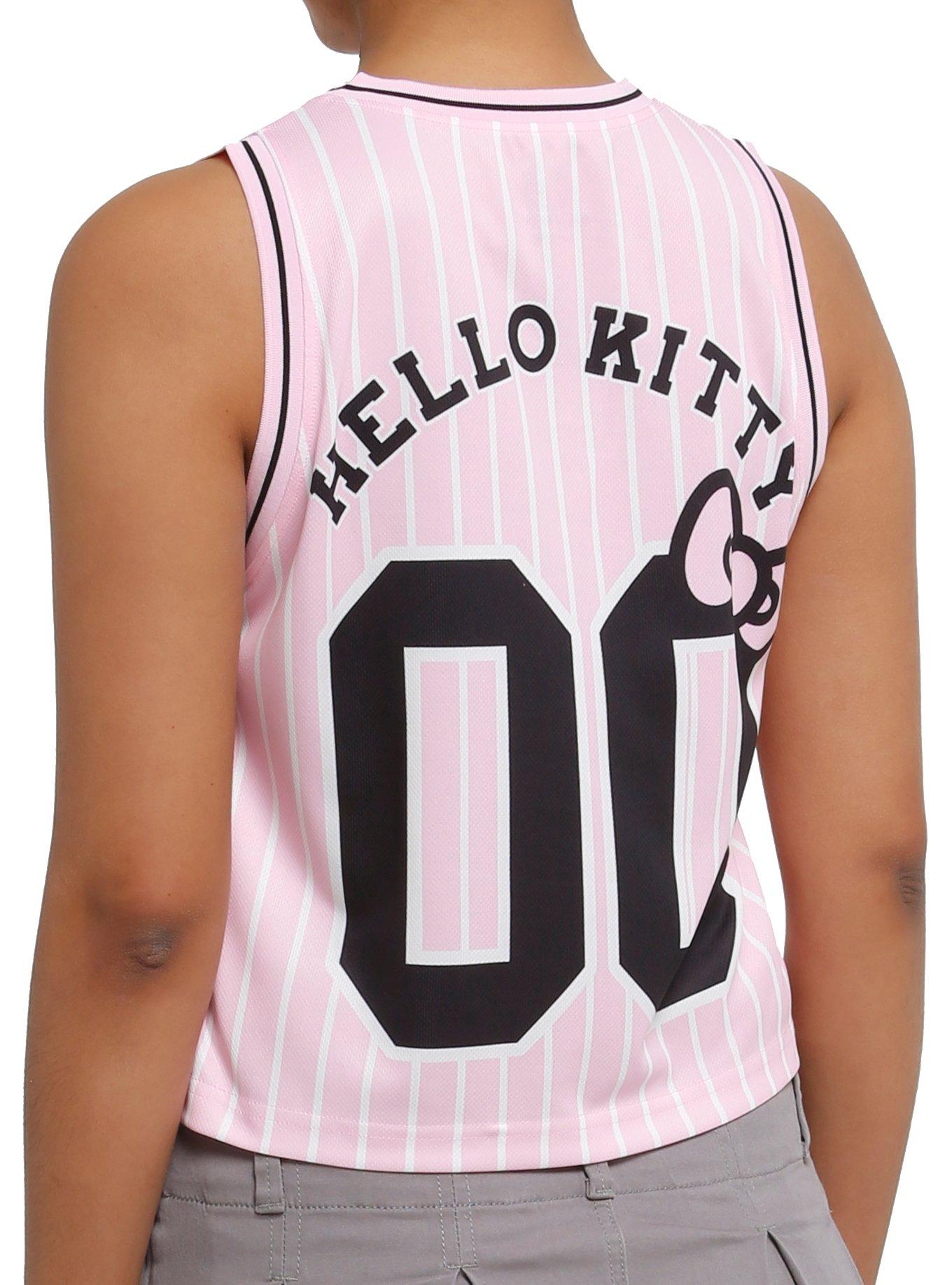 Hello Kitty Pinstripe Jersey Girls Tank Top, , hi-res