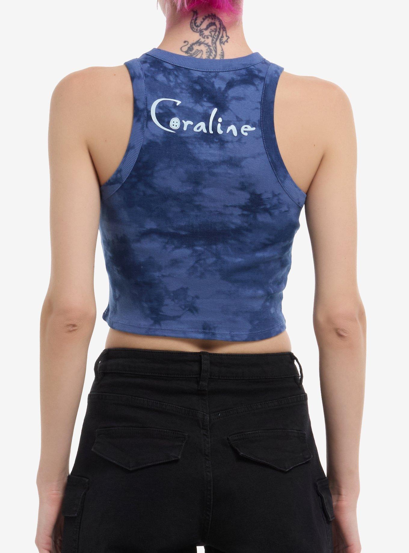 Coraline Spiral Glitter Star Tie-Dye Girls Crop Tank Top, MULTI, alternate
