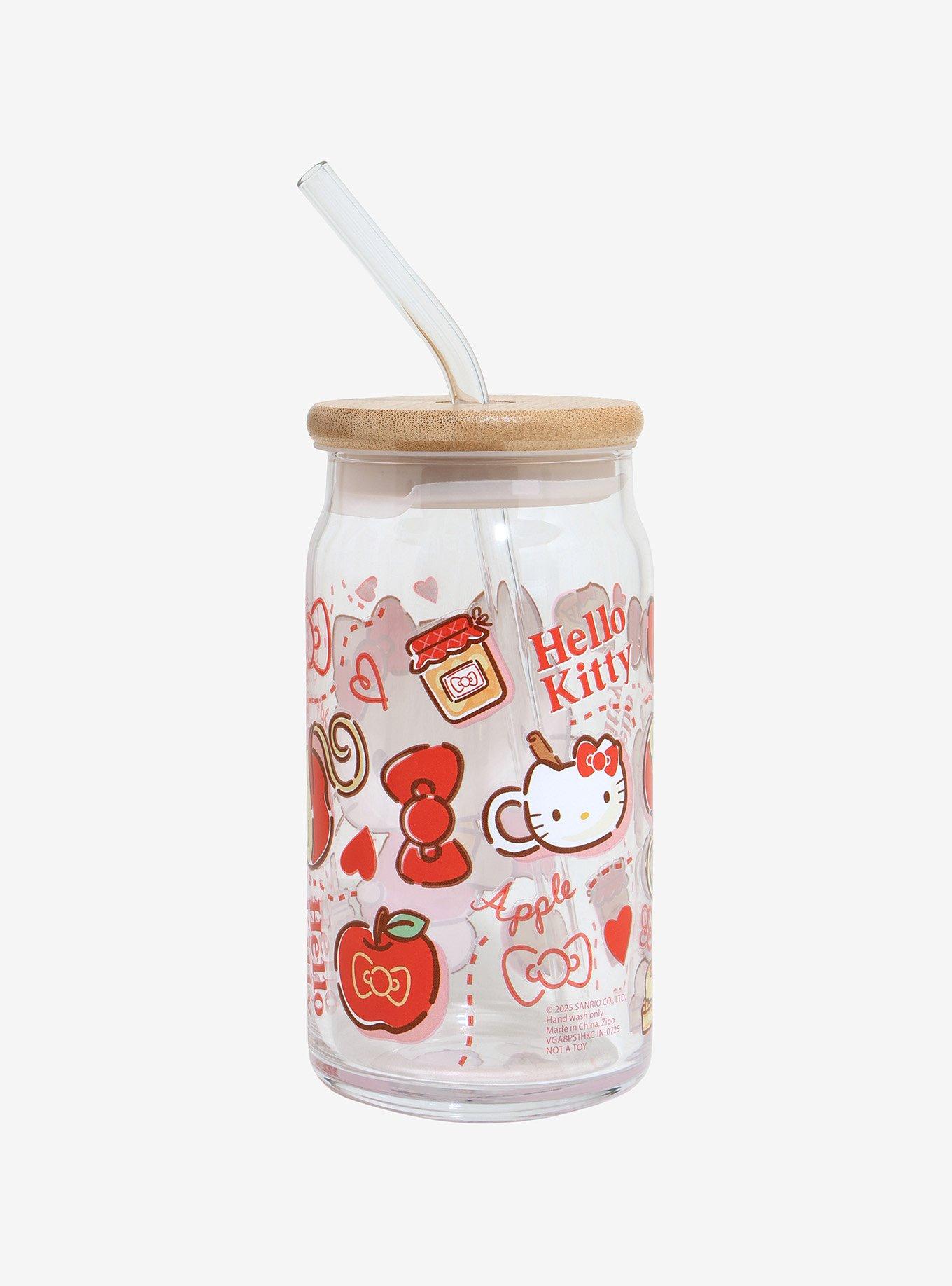 Sanrio Hello Kitty Treats Glass With Straw — BoxLunch Exclusive, , hi-res