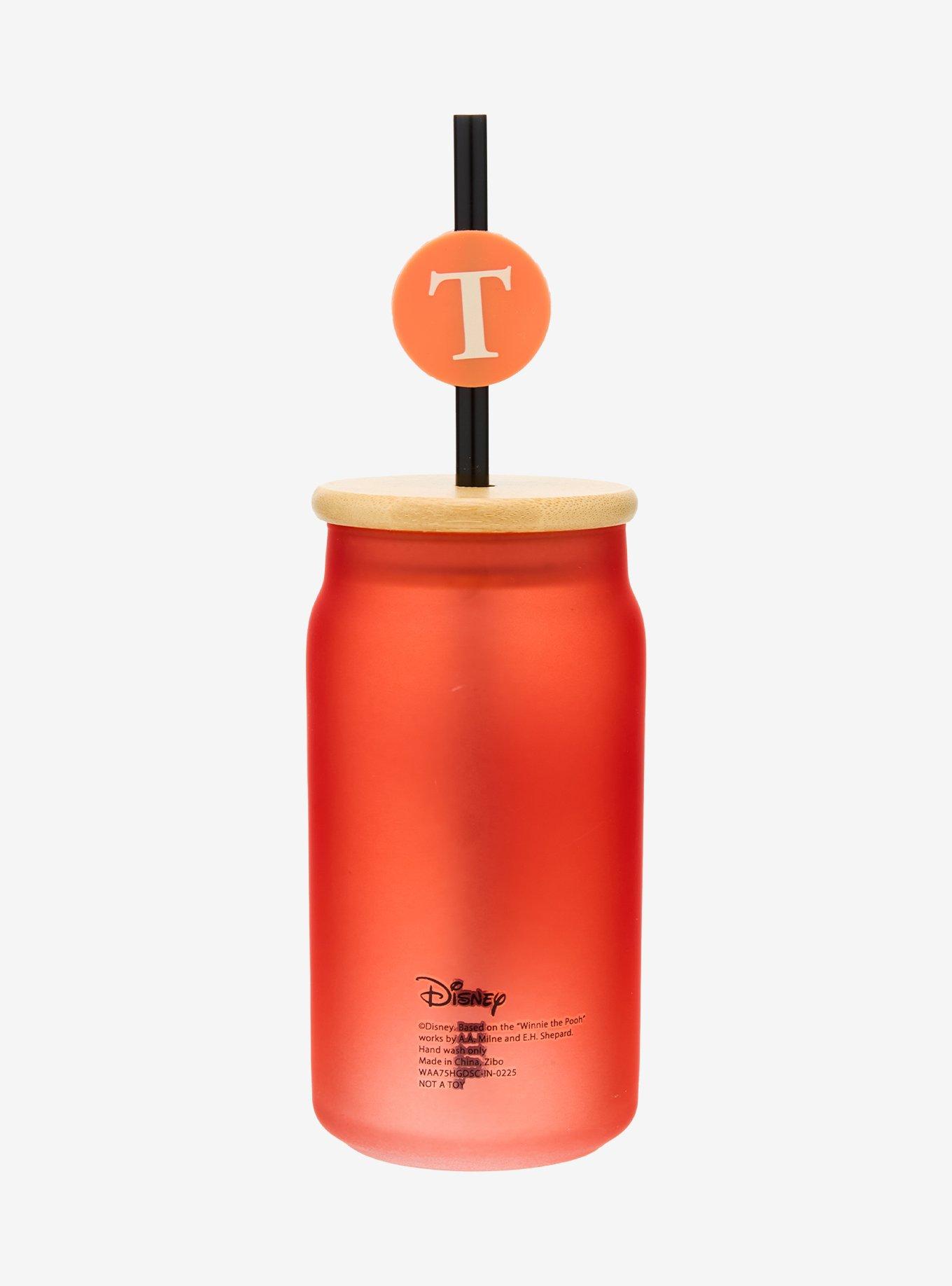 Disney Winnie the Pooh Tigger Face Glass Cup with Straw - BoxLunch Exclusive, , hi-res