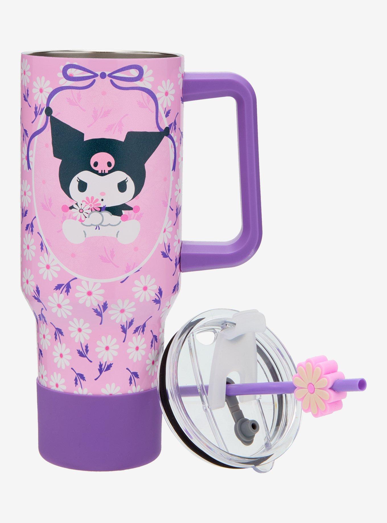 Sanrio Kuromi Floral Straw Tumbler With Handle — BoxLunch Exclusive, , alternate
