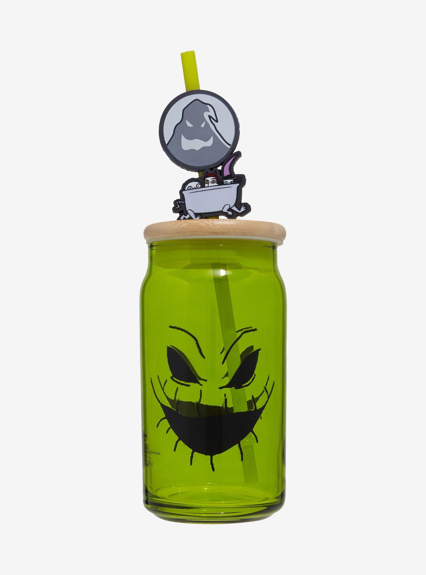 Disney The Nightmare Before Christmas Oogie Boogie Glass With Straw Charm — BoxLunch Exclusive, , hi-res