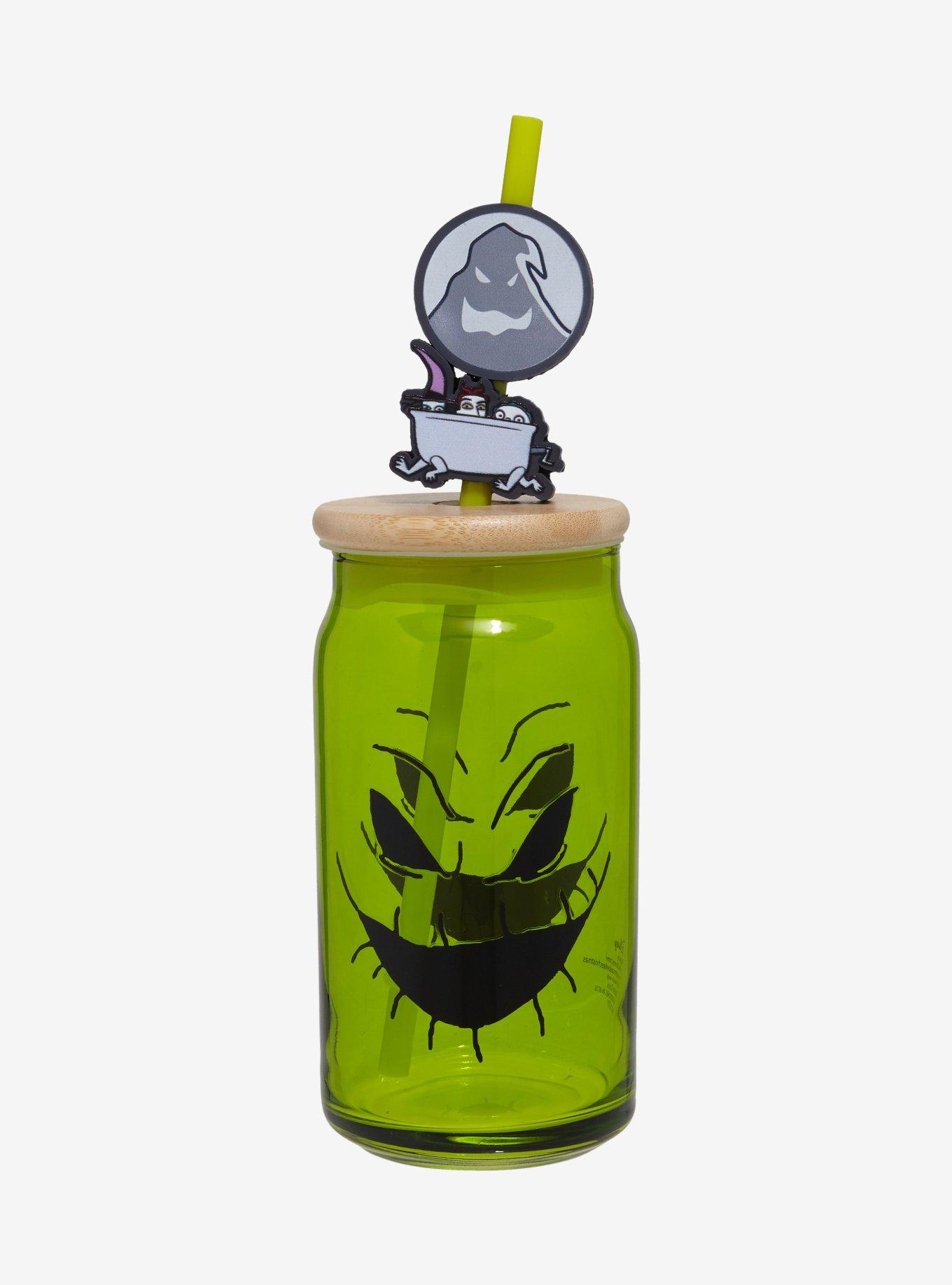 Disney The Nightmare Before Christmas Oogie Boogie Glass With Straw Charm &mdash; BoxLunch Exclusive, , alternate