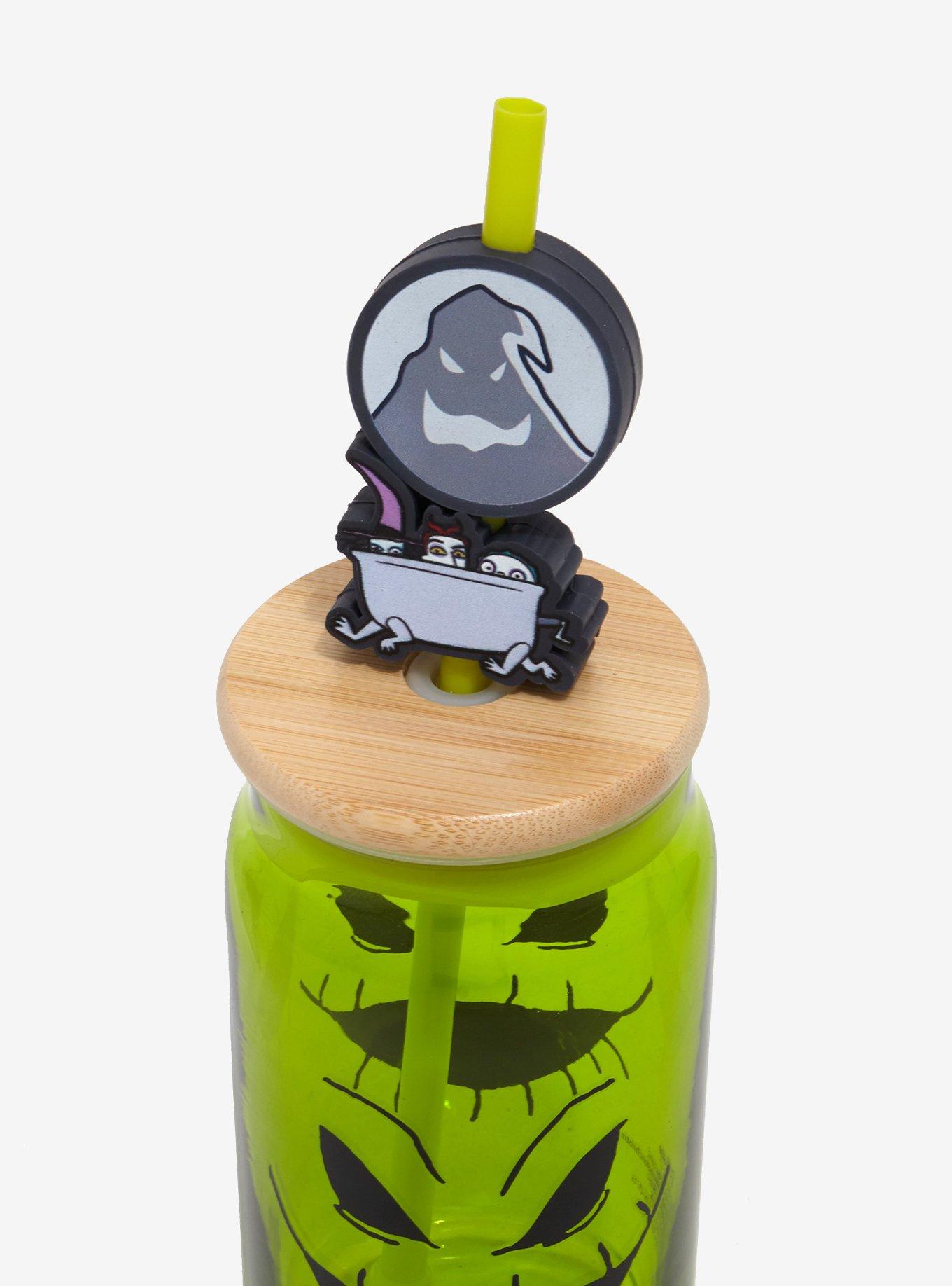 Disney The Nightmare Before Christmas Oogie Boogie Glass With Straw Charm &mdash; BoxLunch Exclusive, , alternate