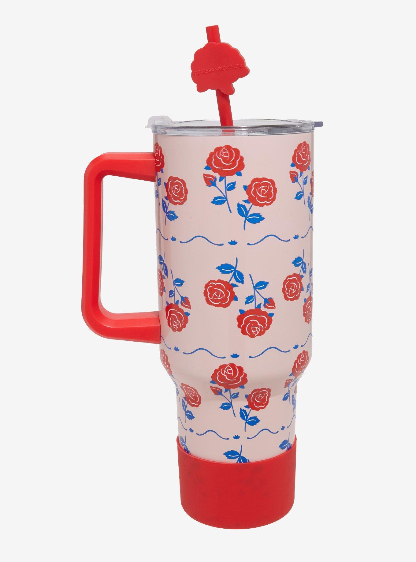 Sanrio Hello Kitty Roses Straw Tumbler With Handle - BoxLunch Exclusive, , hi-res