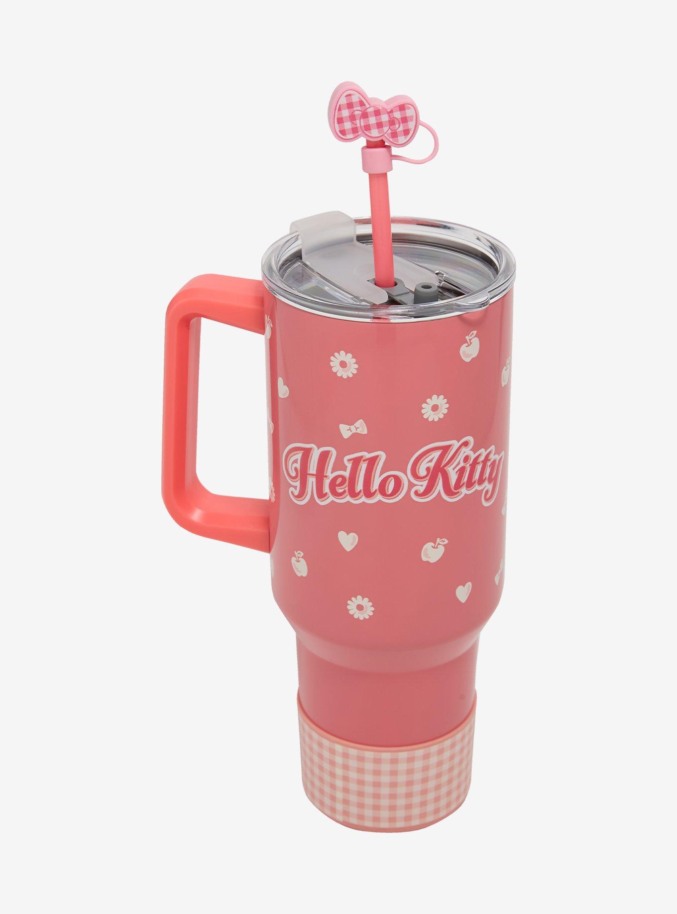 Sanrio Hello Kitty Gingham Straw Tumbler with Handle - BoxLunch Exclusive