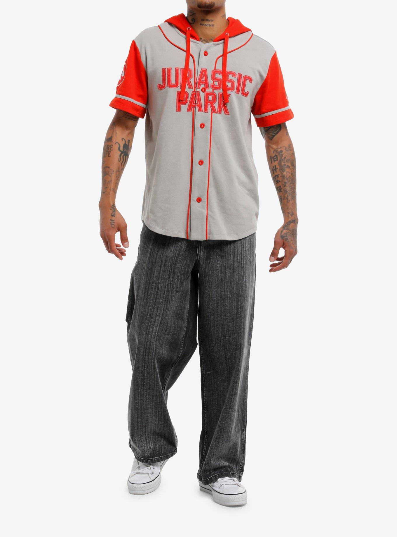 Our Universe Jurassic Park I Survived Hooded Baseball Jersey, MULTI, alternate