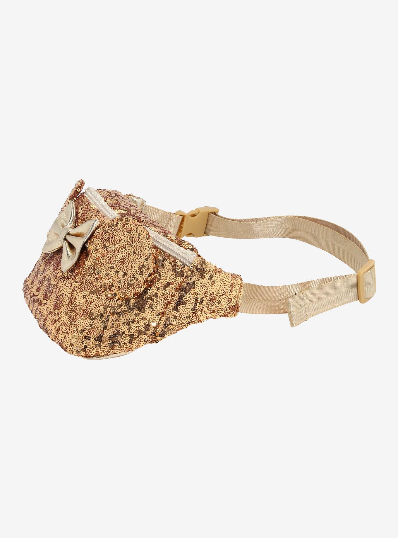 Loungefly Disney Minnie Mouse Gold Sequin Fanny Pack, , alternate