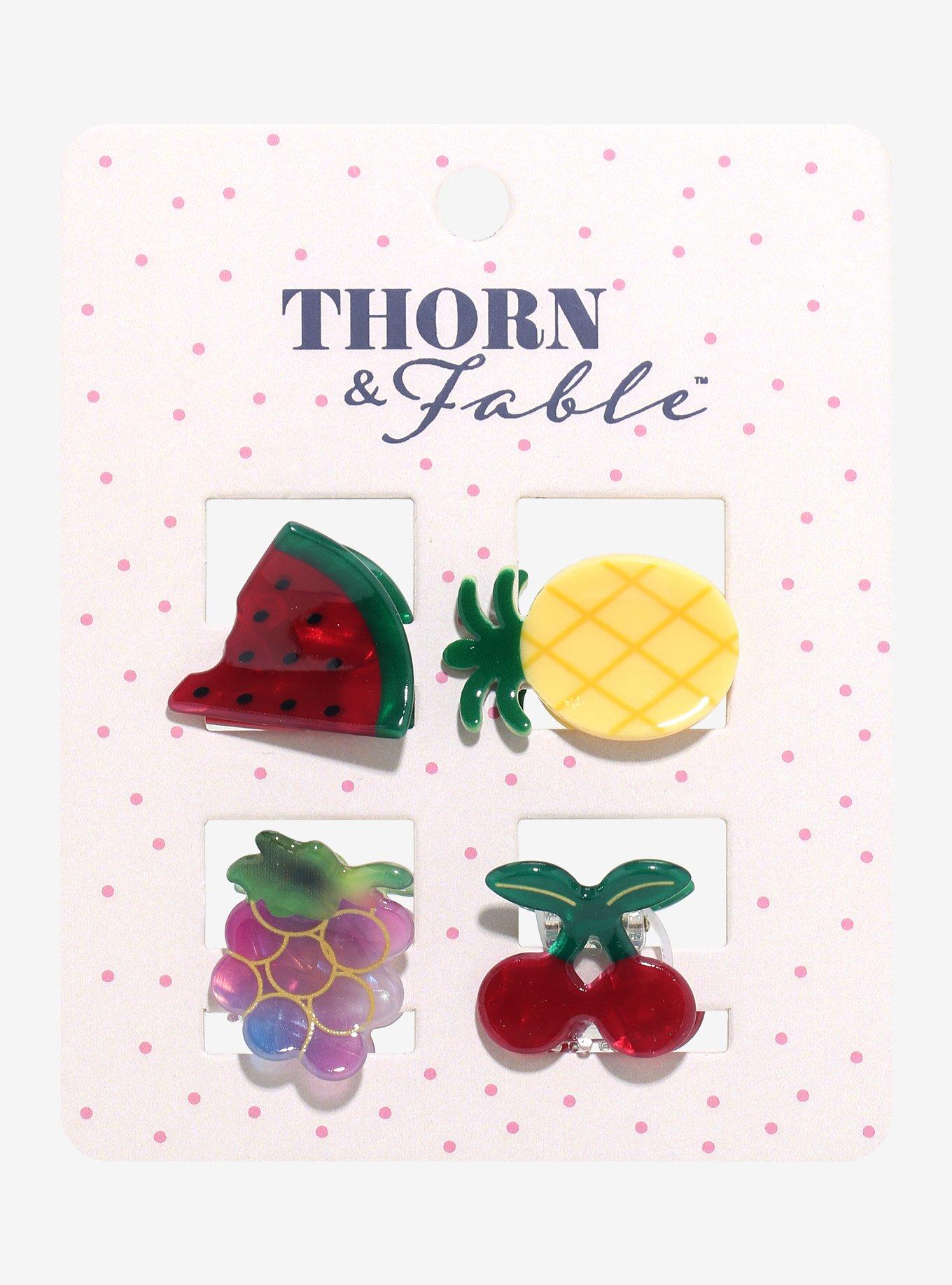 Thorn & Fable Fruit Figural Mini Claw Hair Clip Set, , hi-res