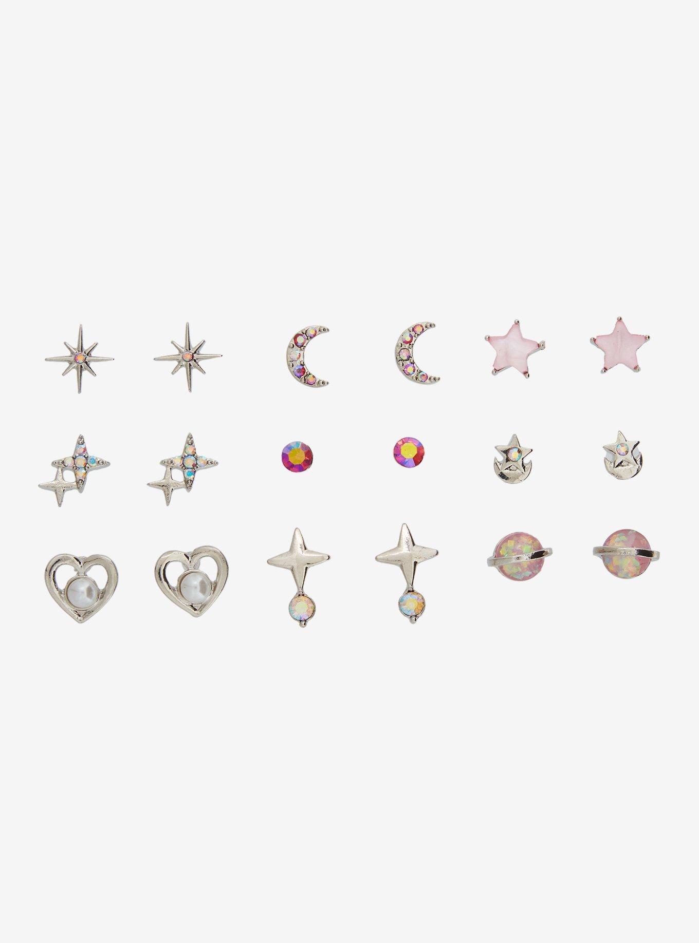 Pink Celestial Gem Stud Earring Set, , hi-res