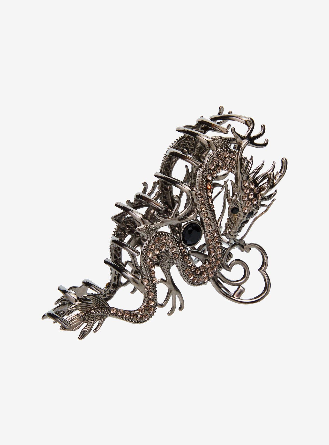 Thorn & Fable Jeweled Dragon Claw Hair Clip, , hi-res