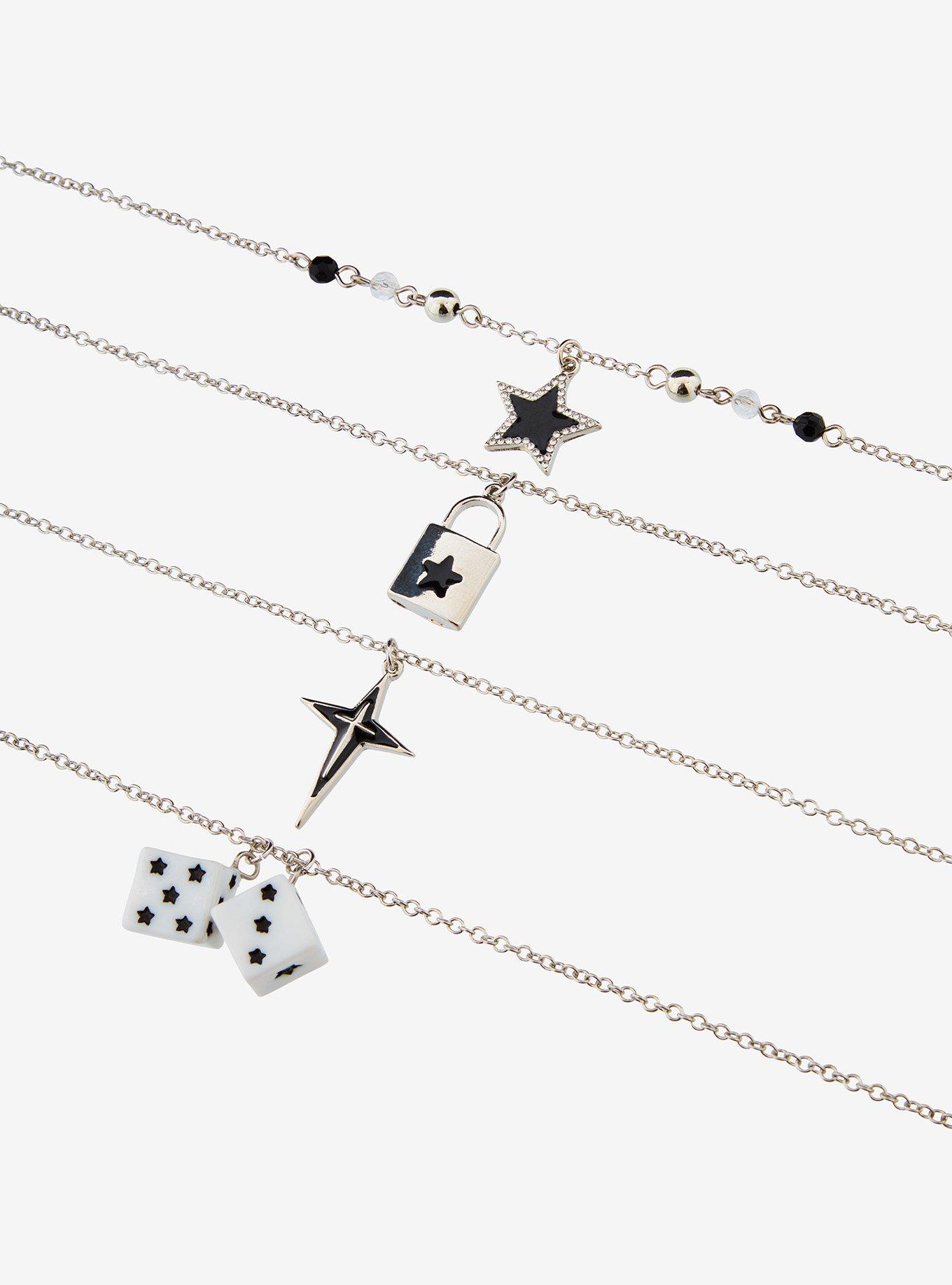 Star Dice & Lock Necklace Set, , alternate