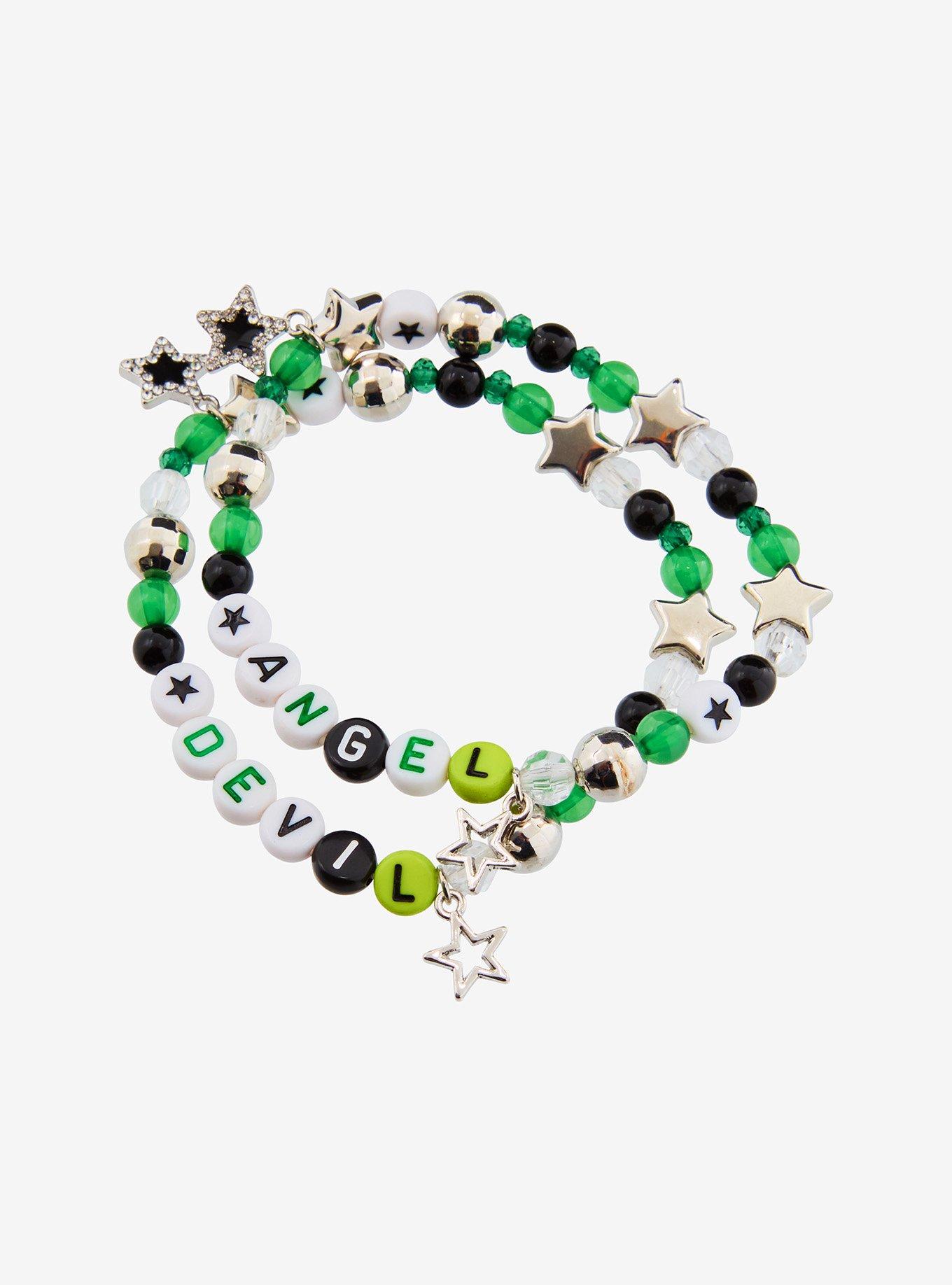 Angel & Devil Star Best Friend Bead Bracelet Set, , alternate