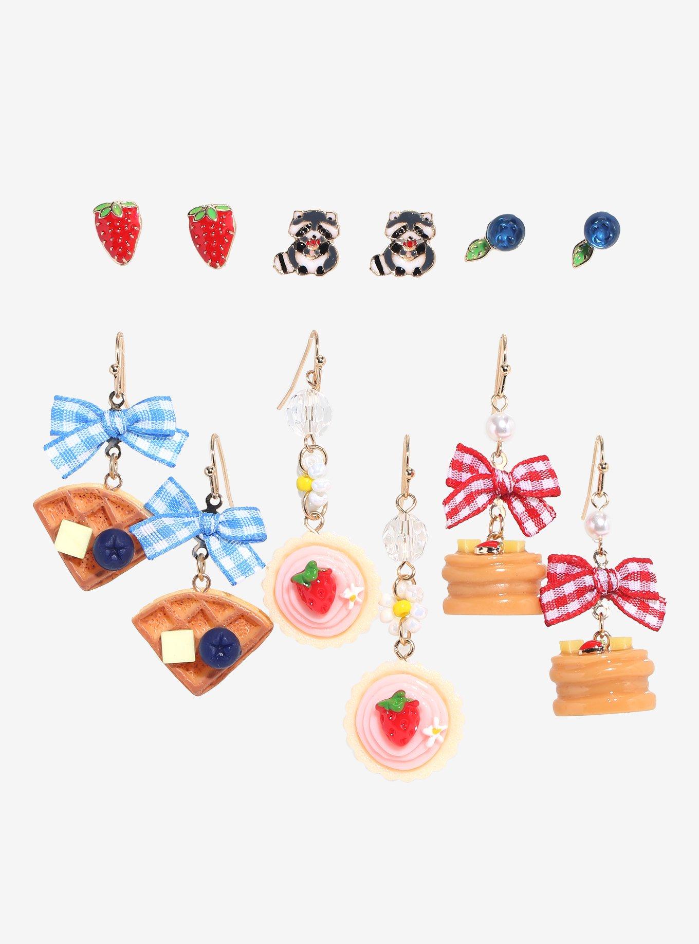 Sweet Society Pancake Waffle Sweets Earring Set, , hi-res