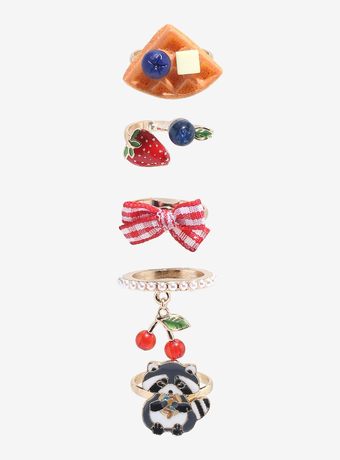 Sweet Society Waffle Raccoon Ring Set, , hi-res