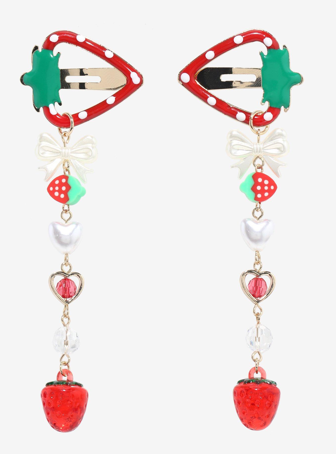 Sweet Society Strawberry Charm Hair Clip Set, , hi-res