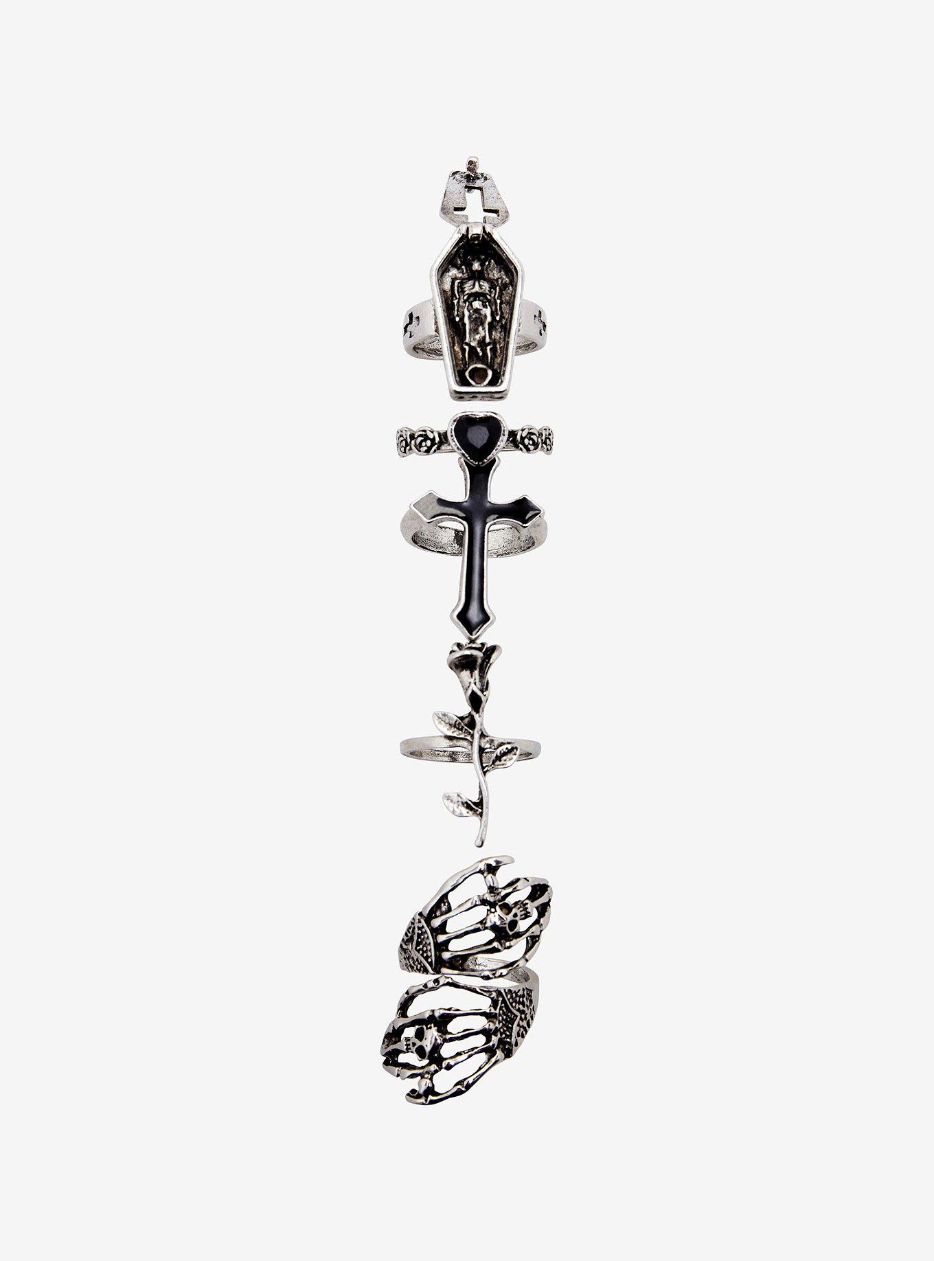 Skeleton Coffin Ring Set, , alternate