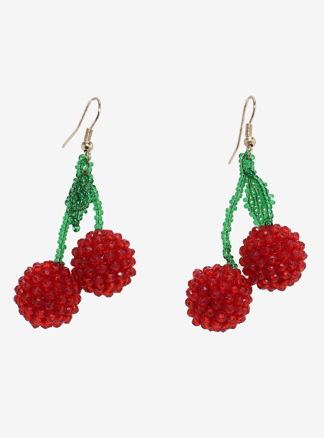 Sweet Society Cherry Beaded Earrings, , hi-res