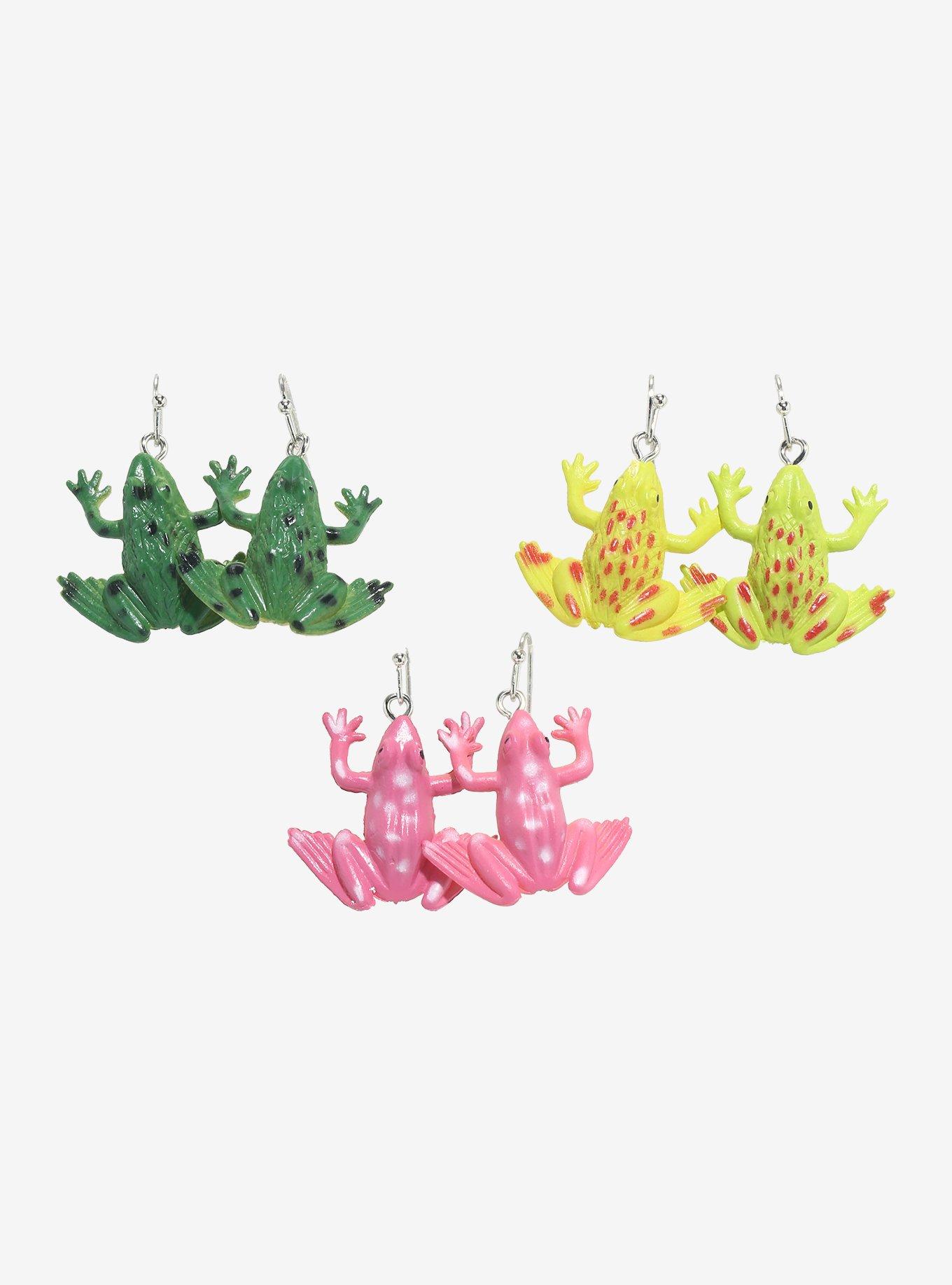 Multicolored Frogs Drop Earring Set, , hi-res