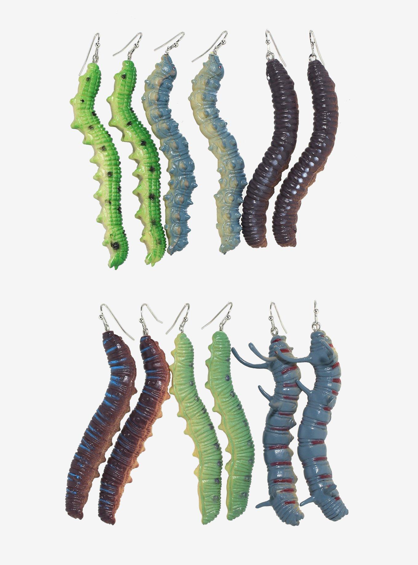 Colorful Worm Drop Earring Set, , hi-res