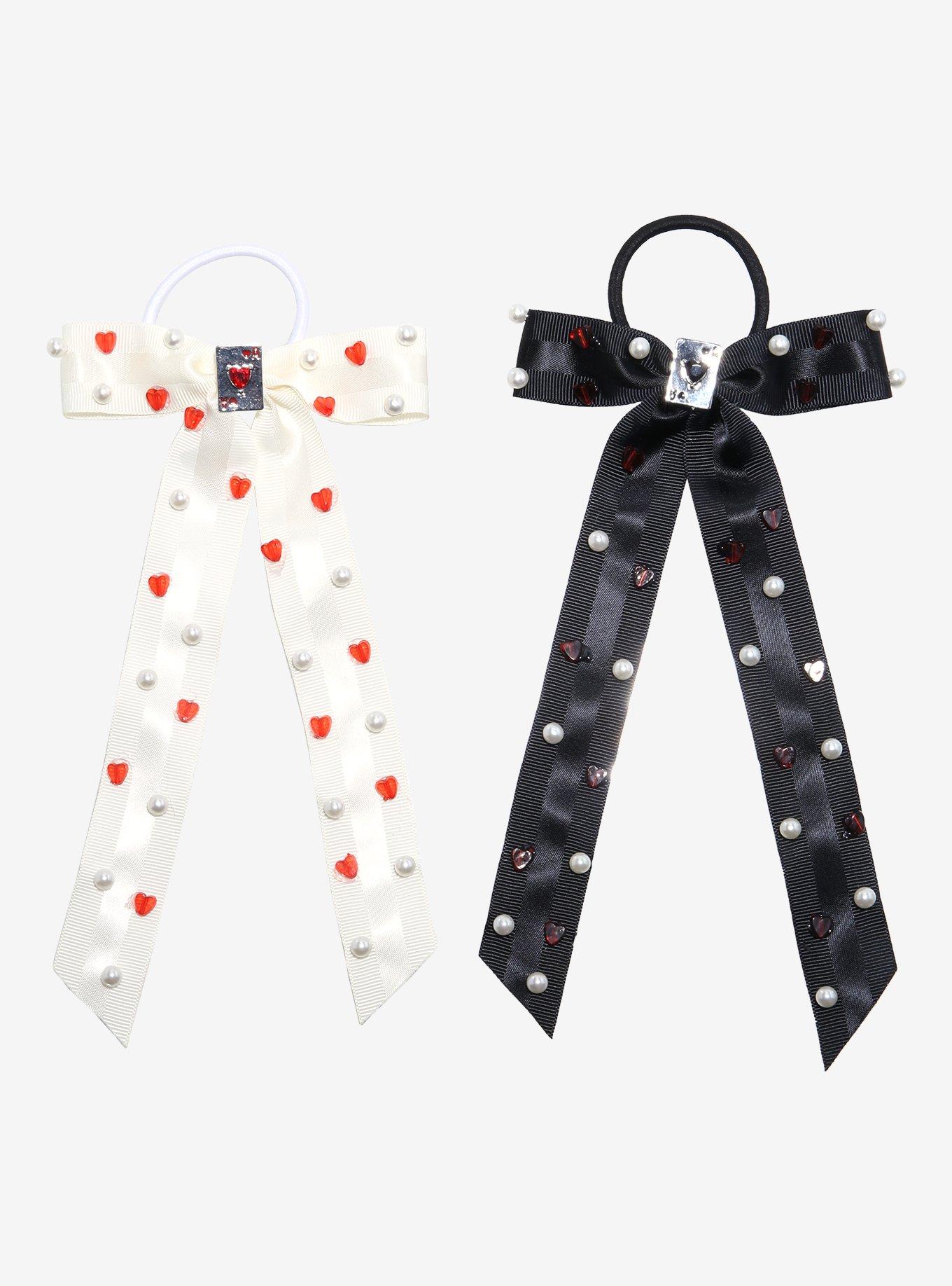 Thorn & Fable Card Suit Ribbon Hair Tie Set, , alternate