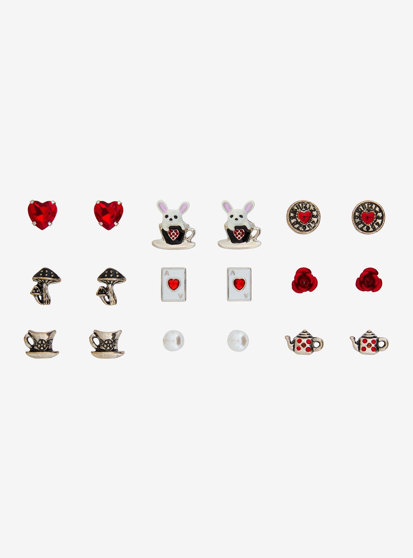 Thorn & Fable Alice's Adventures In Wonderland Tea Party Stud Earring Set, , hi-res
