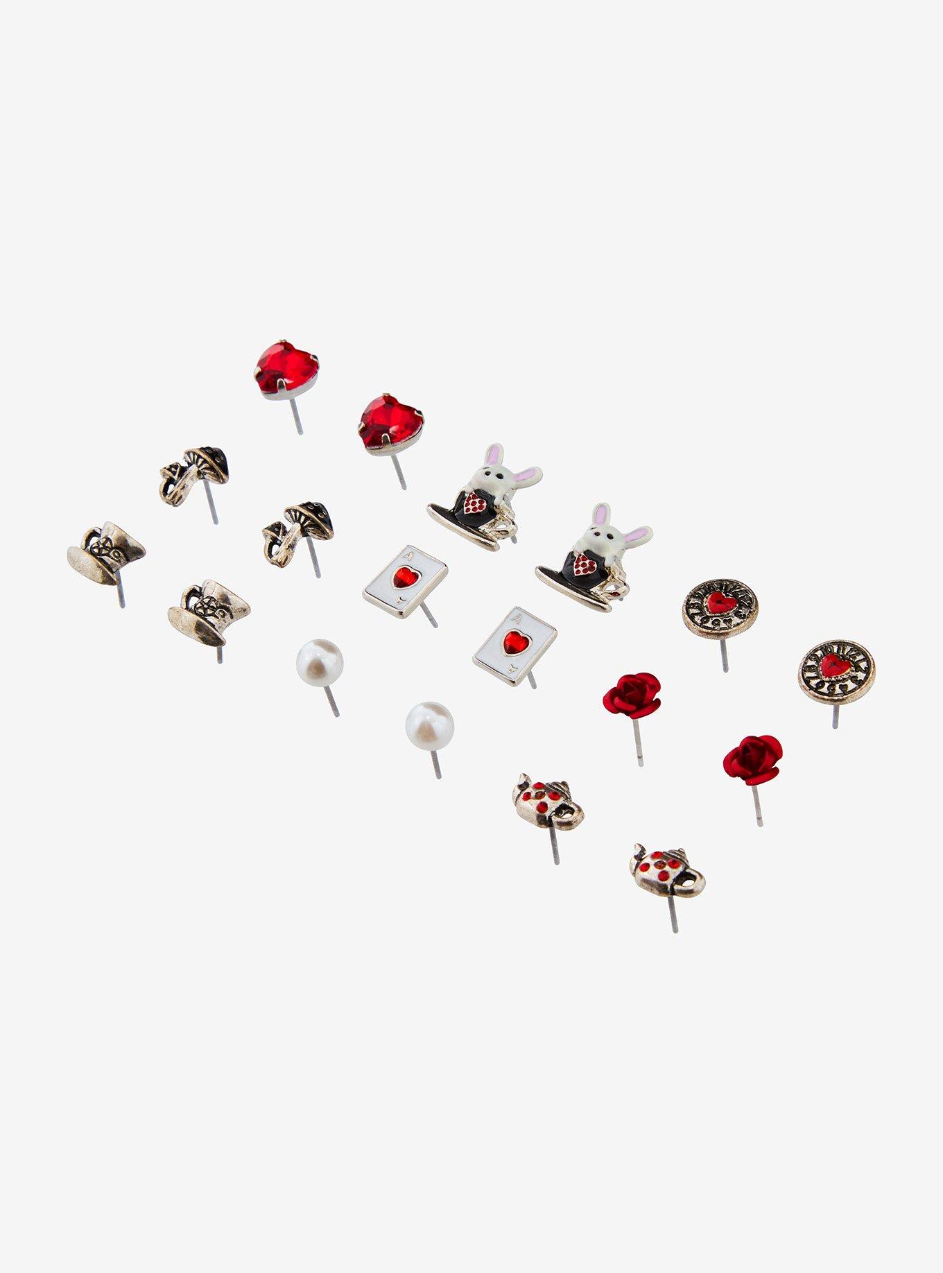 Thorn & Fable Alice's Adventures In Wonderland Tea Party Stud Earring Set, , alternate