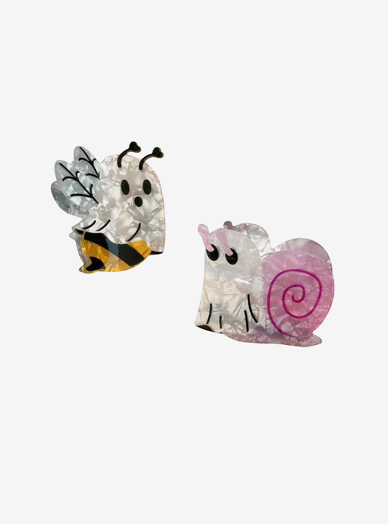Thorn & Fable Ghost Bee & Ghost Snail Claw Hair Clip Set, , hi-res