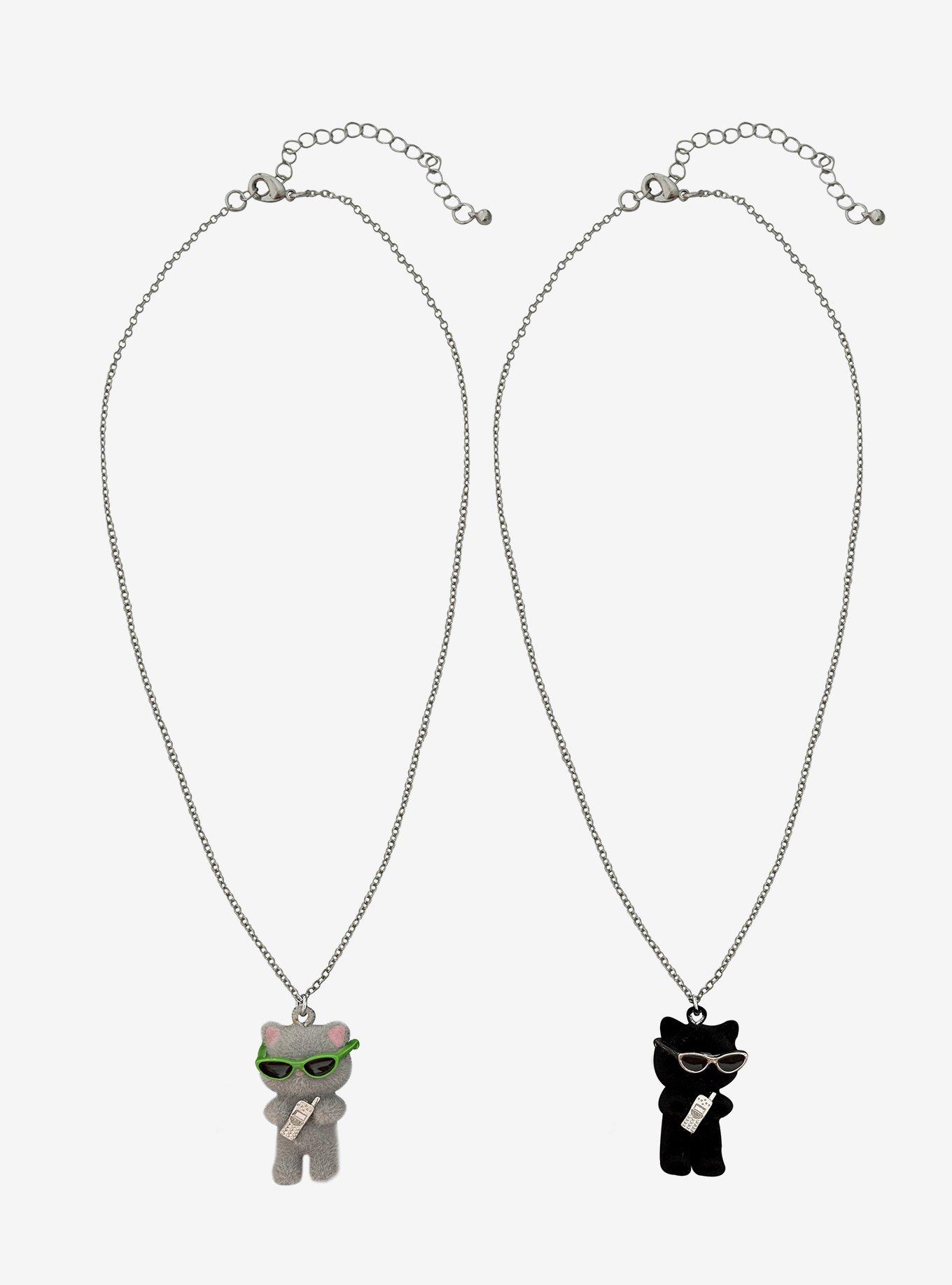 Y2K Kitty Best Friend Necklace Set, , hi-res