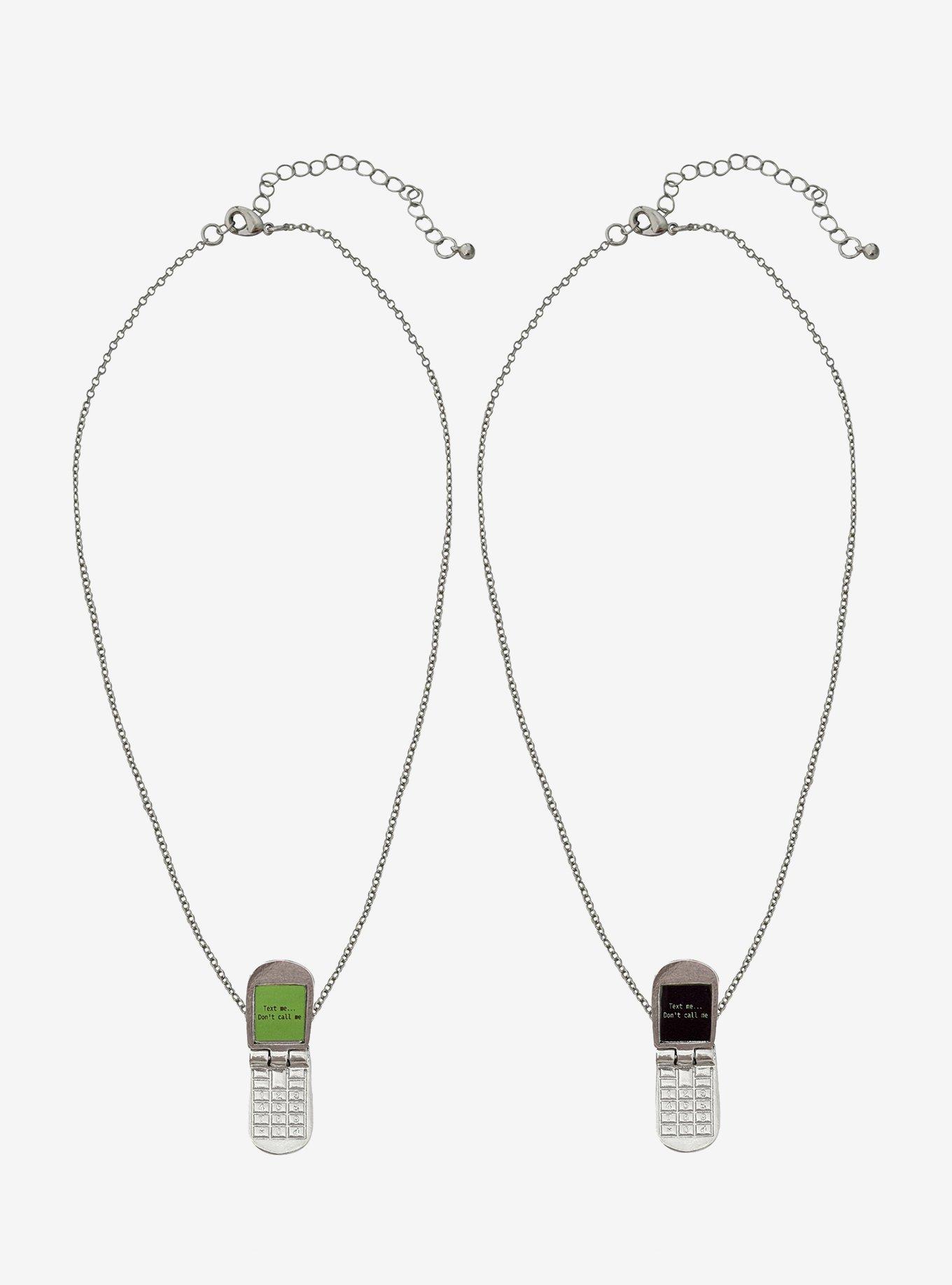 Flip Phone Best Friend Necklace Set, , alternate