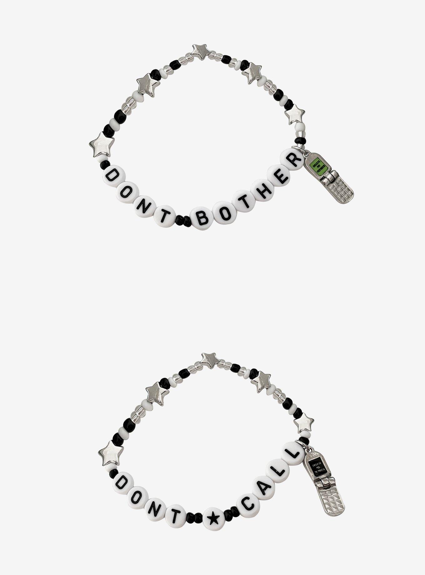Don't Call Or Bother Flip Phone Best Friend Bead Bracelet Set, , hi-res