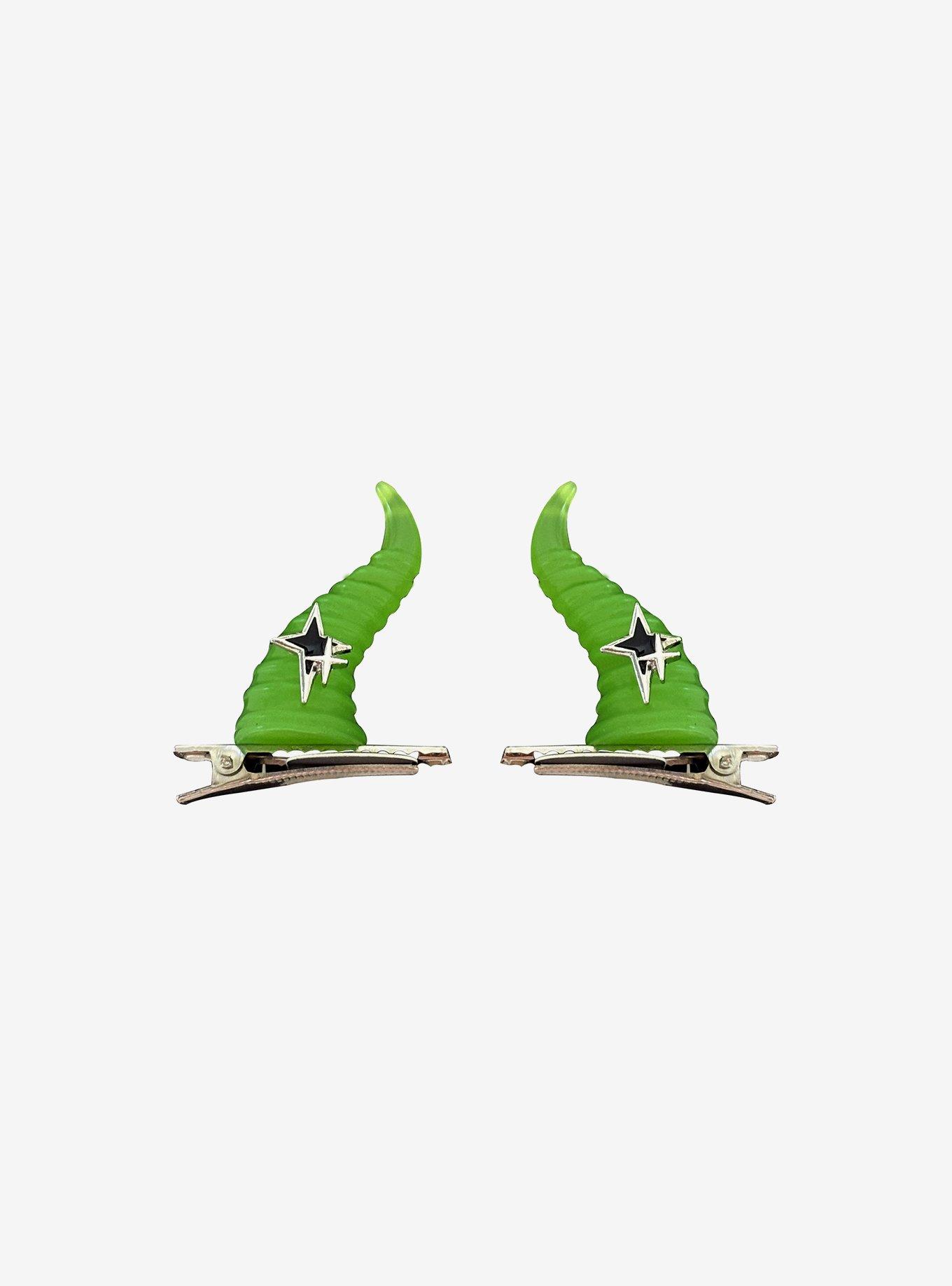 Green Star Horn Hair Clips, , hi-res