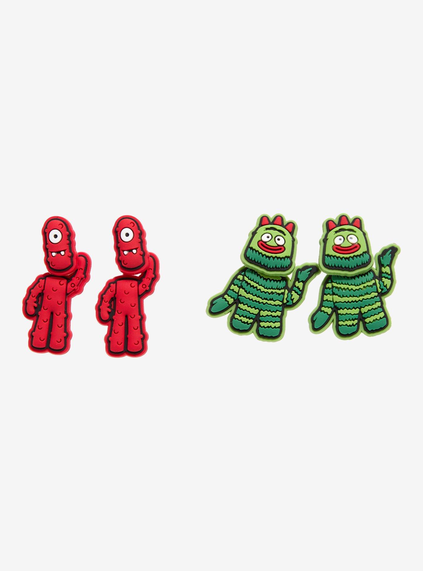 Yo Gabba Gabba! Brobee & Muno Front/Back Earring Set, , hi-res