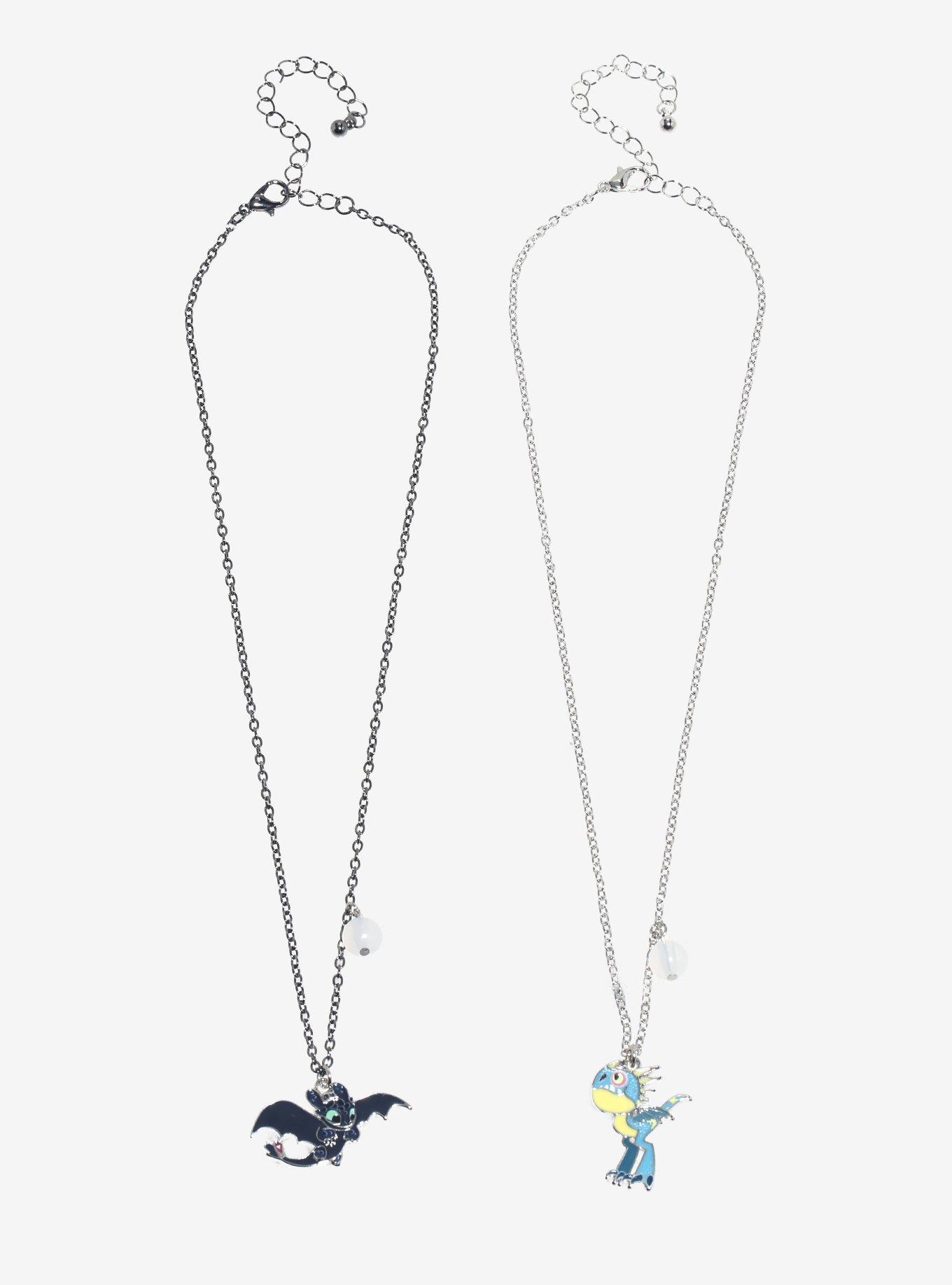 How To Train Your Dragon Chibi Toothless & Stormfly Best Friend Necklace Set, , hi-res