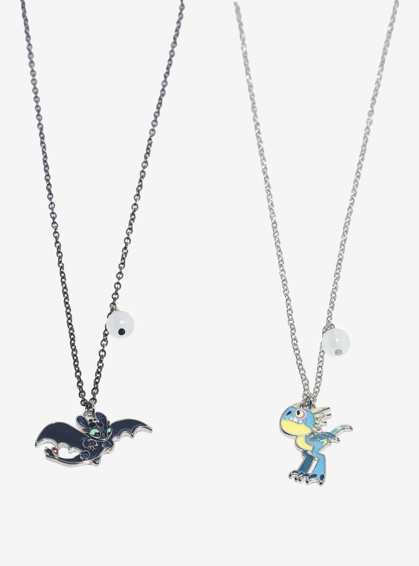How To Train Your Dragon Chibi Toothless & Stormfly Best Friend Necklace Set, , alternate