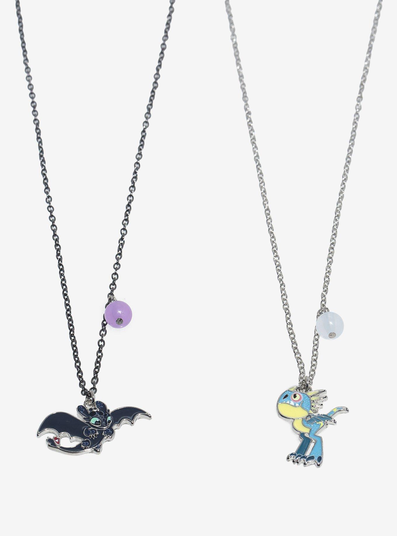 How To Train Your Dragon Chibi Toothless & Stormfly Best Friend Necklace Set, , alternate