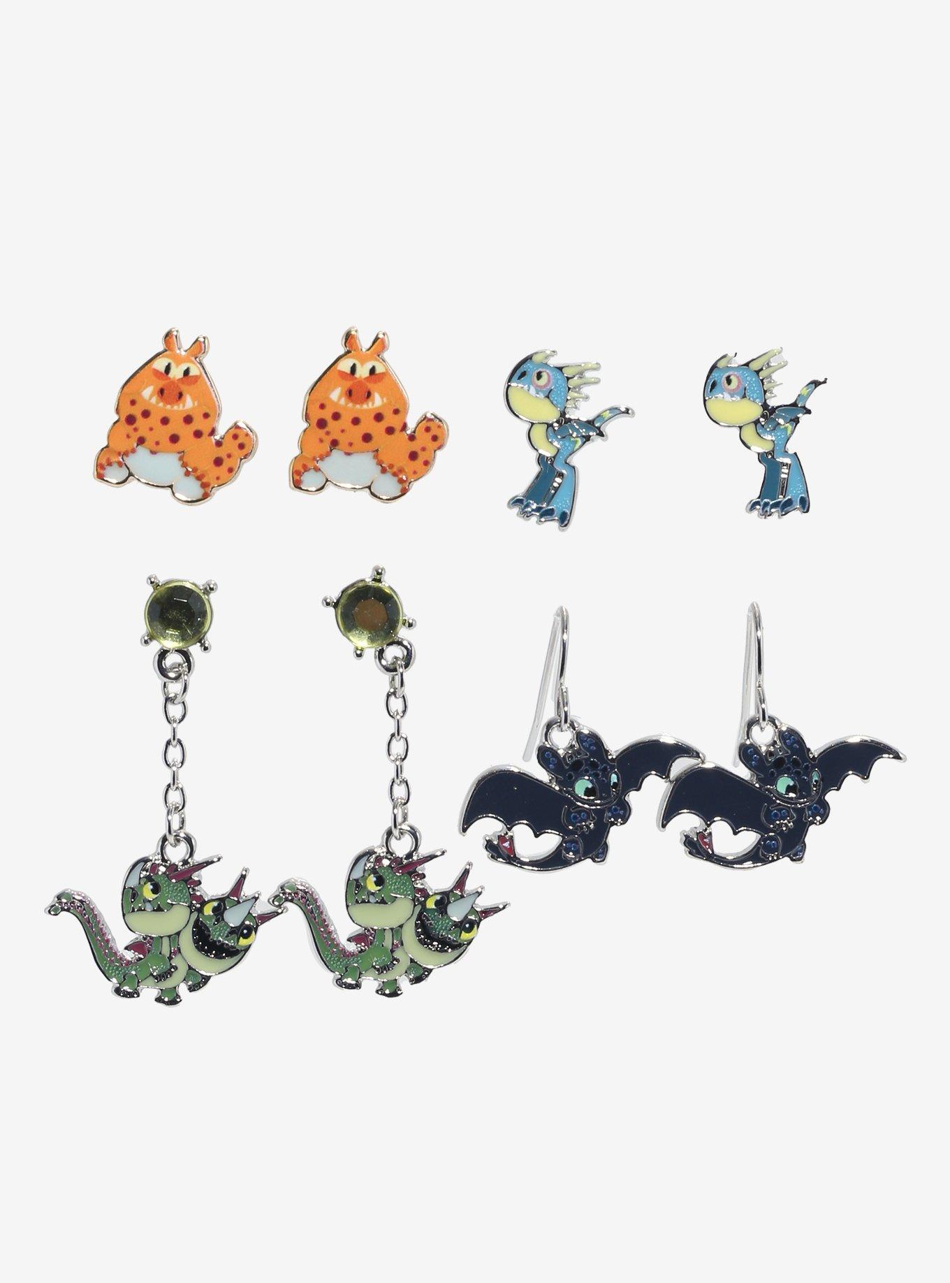 How To Train Your Dragon Chibi Dragons Earring Set, , hi-res