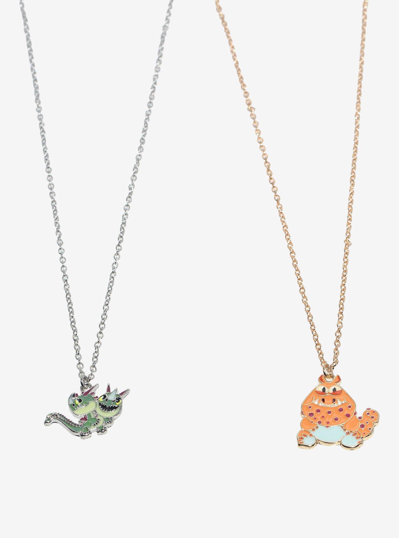 How To Train Your Dragon Chibi Meatlug Barf & Belch Best Friend Necklace Set, , alternate