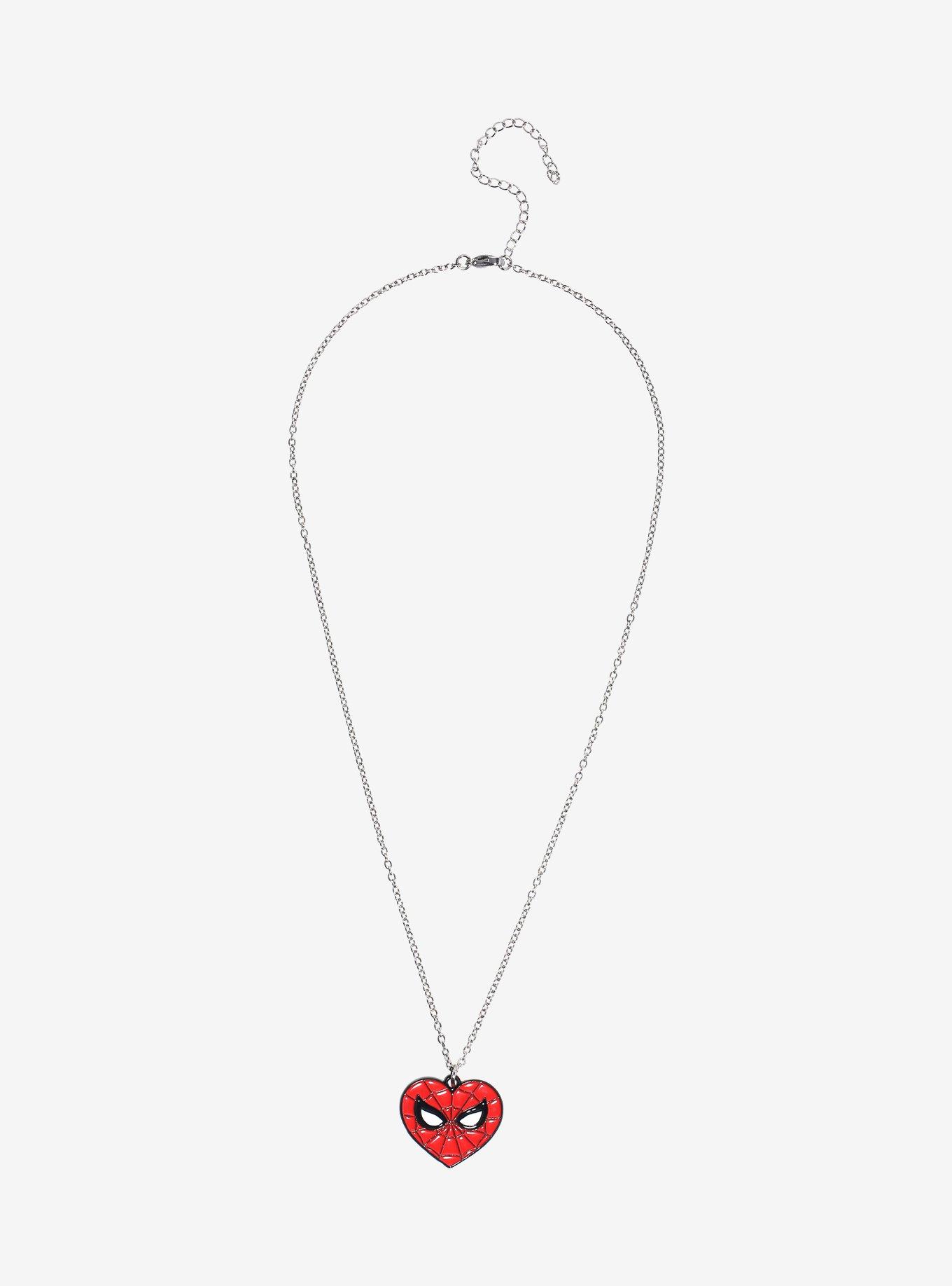 Marvel Spider-Man Heart Pendant Necklace, , hi-res