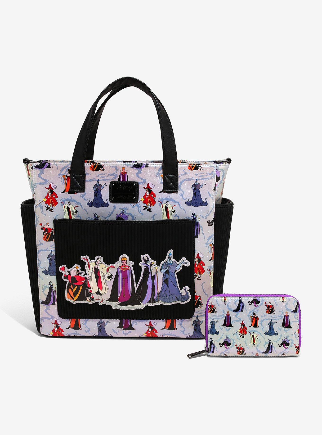 Loungefly Disney Villains Iridescent Convertible Tote Bag, , alternate