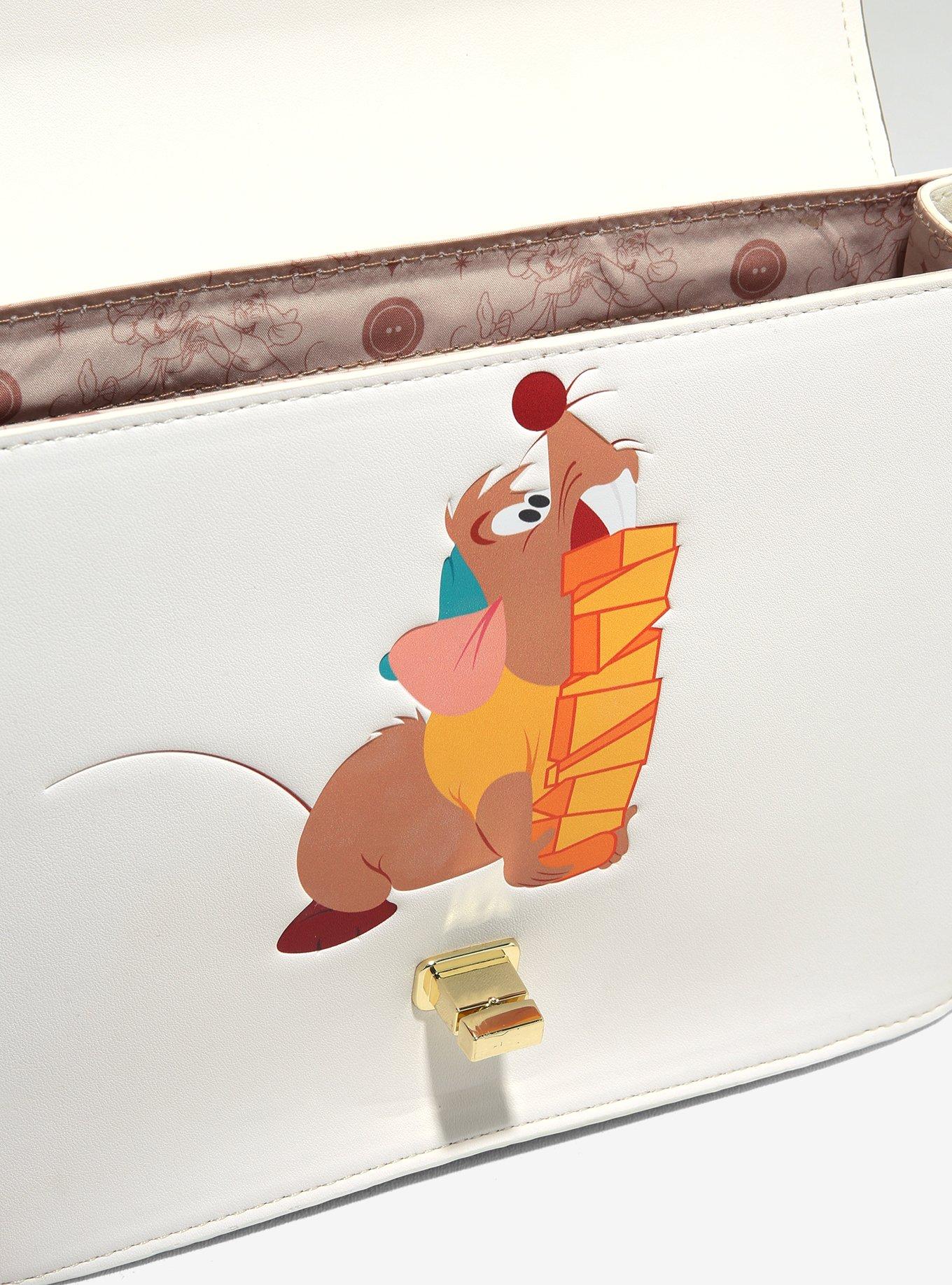 Loungefly Disney Cinderella Jaq & Gus Gold Flap Crossbody Bag, , alternate