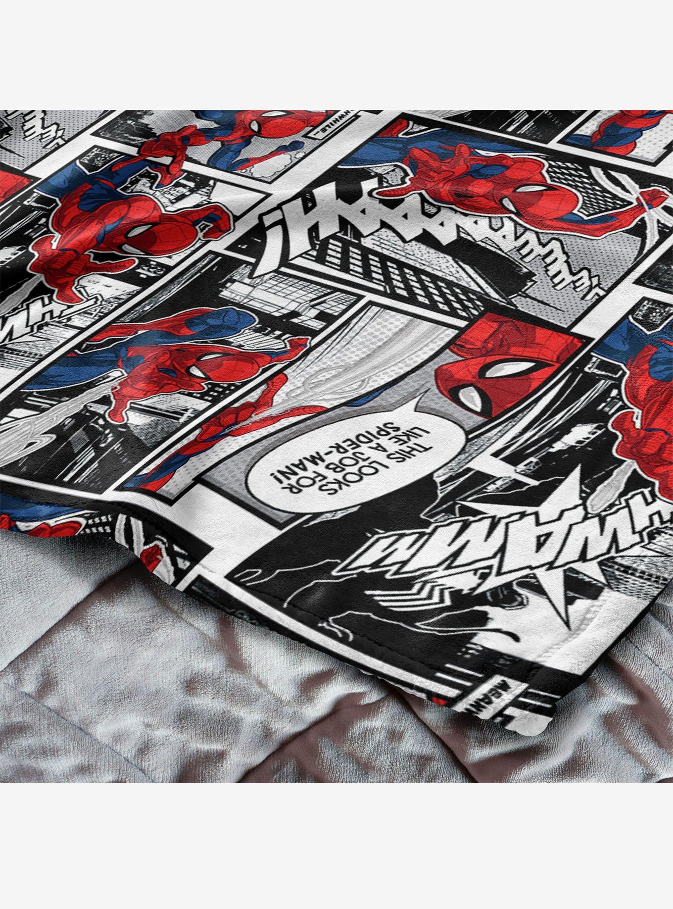 Marvel Spider-Man Comic Pattern 40" Silk Touch Throw Blanket, , alternate