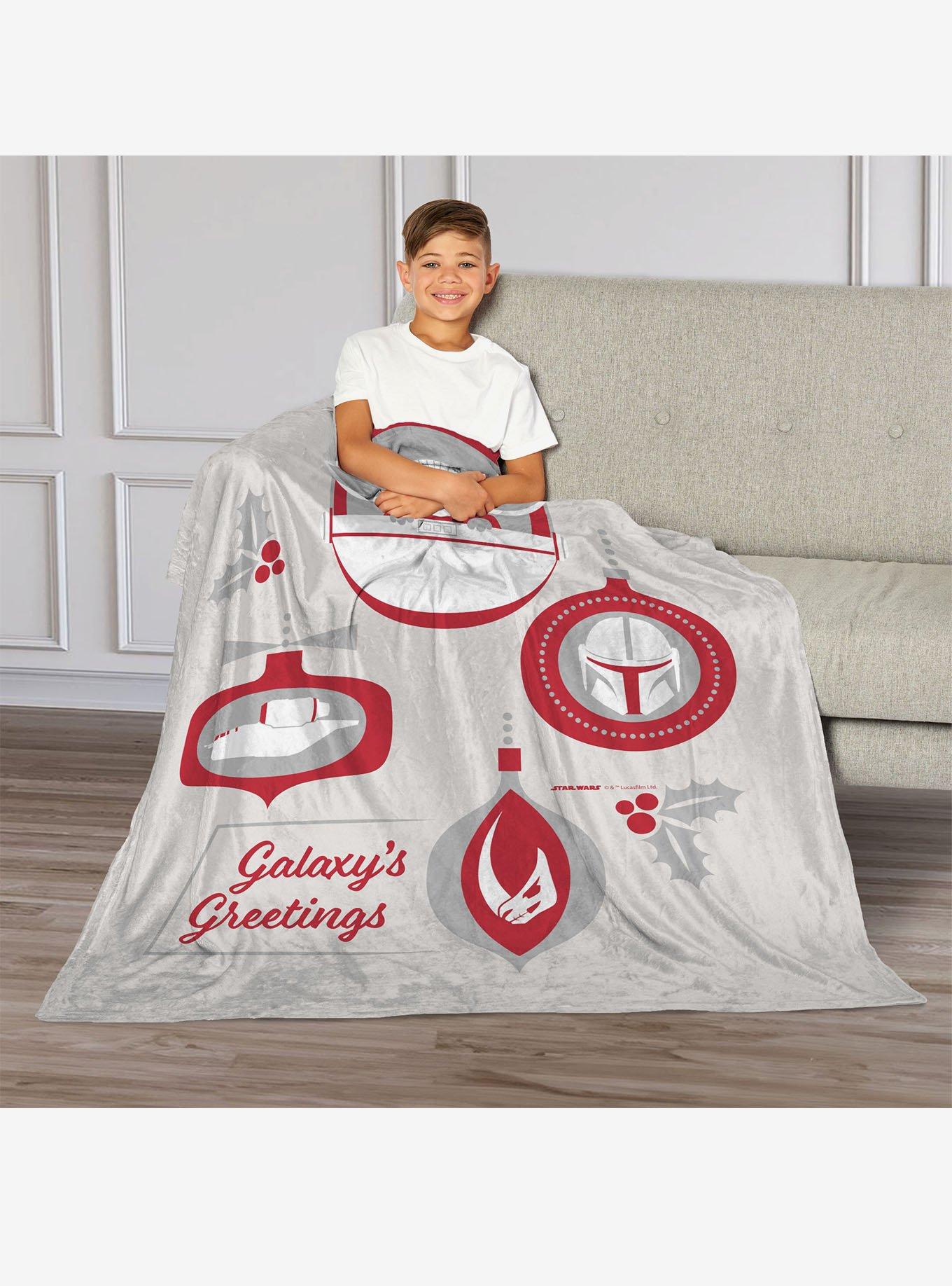 Star Wars The Mandalorian Grogu Greetings 50" Silk Touch Throw Blanket, , alternate